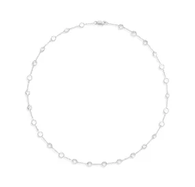 14KT White Gold Precious Topaz 14.5" Choker Necklace