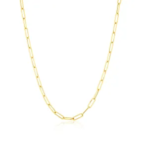 14KT Yellow Gold Paper Clip Necklace