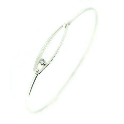 18ct White Gold & Diamond Bangle -DBG5