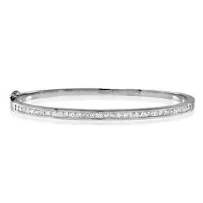 18ct White Gold & Diamonds Bangle - K1014