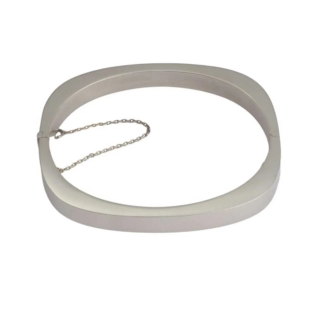 7mm Sterling Silver Oval Flat Cut Bangle