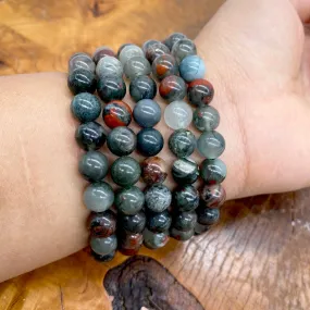 African Bloodstone Bracelets, Crystal for Abundance and Good Fortune