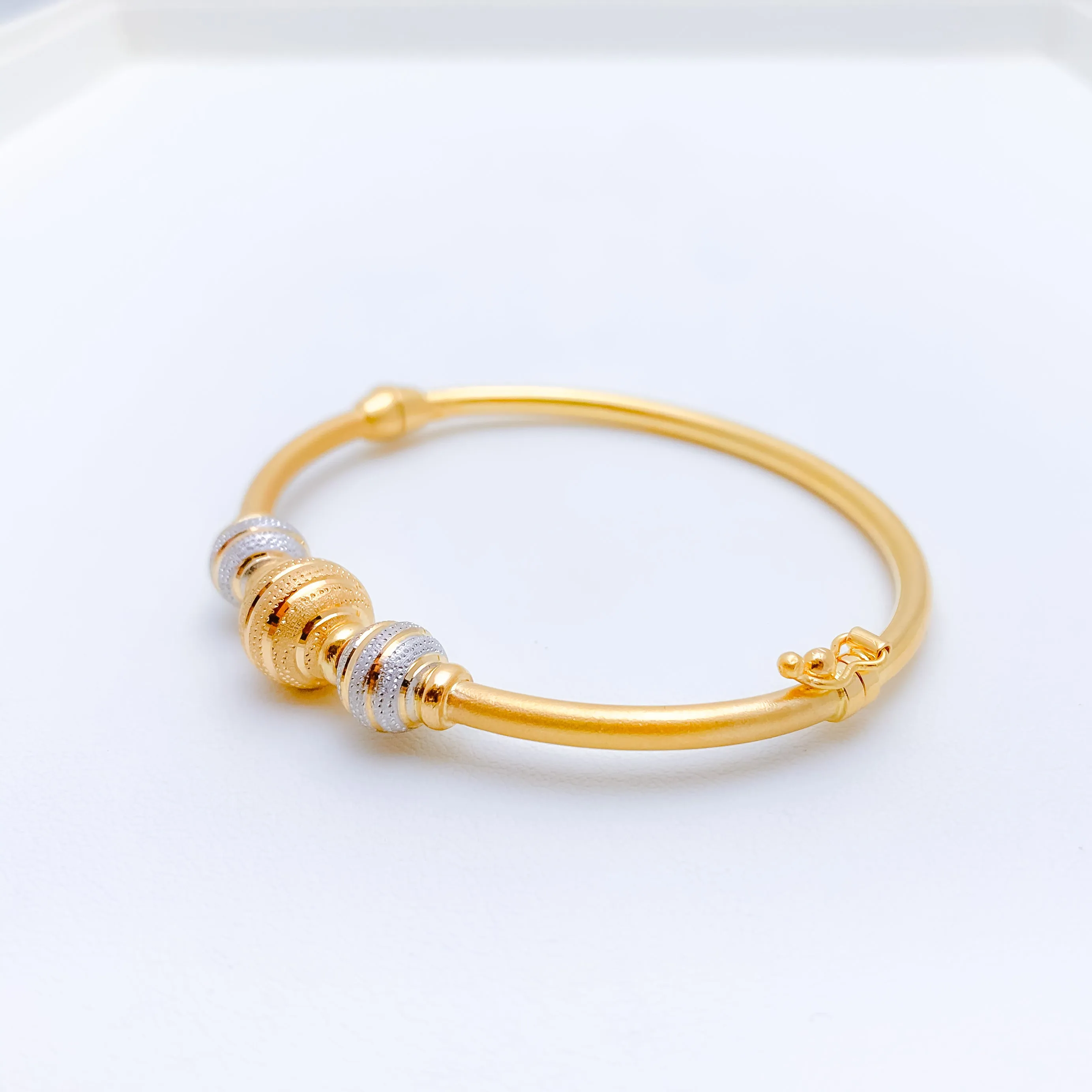 Alternating Two-Tone Bangle Bracelet