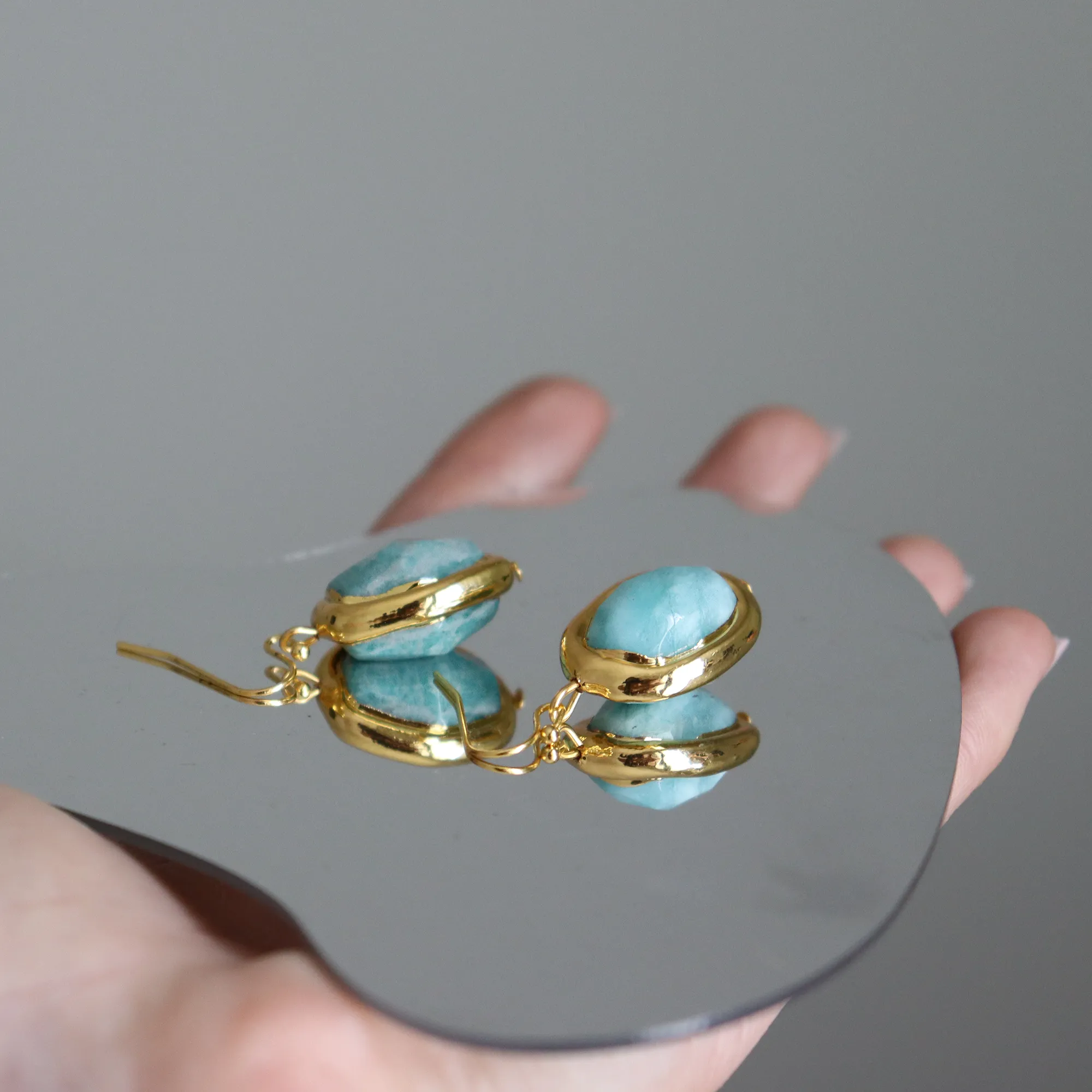 Amazonite Stone Drop Earrings