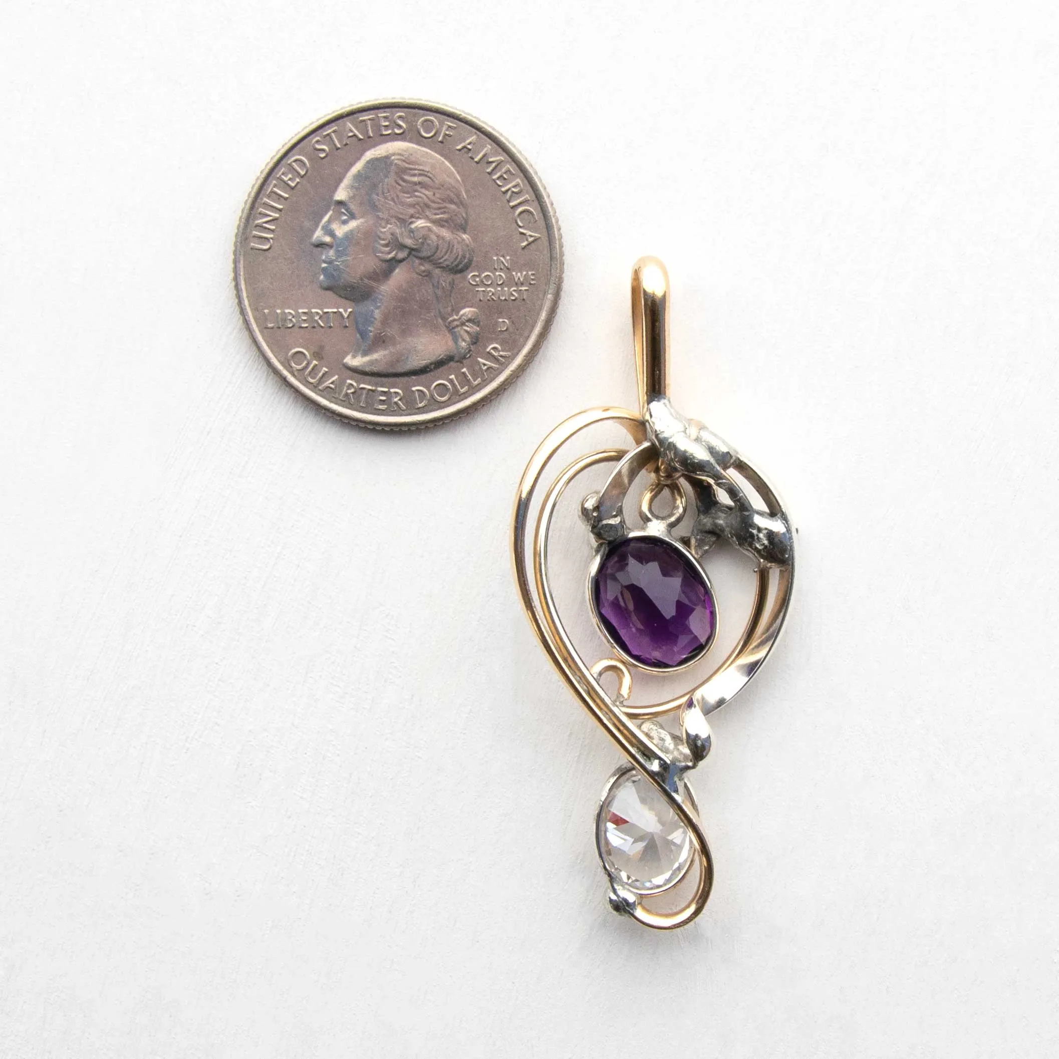 Amethyst, Quartz - Pendant