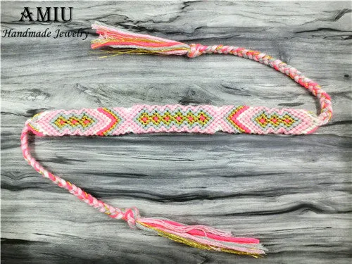 AMIU Friendship Bracelet Woven Rope String Colorful Boho Embroidery Cotton Tassel Dropshipping Bracelets Hippie For Women Men