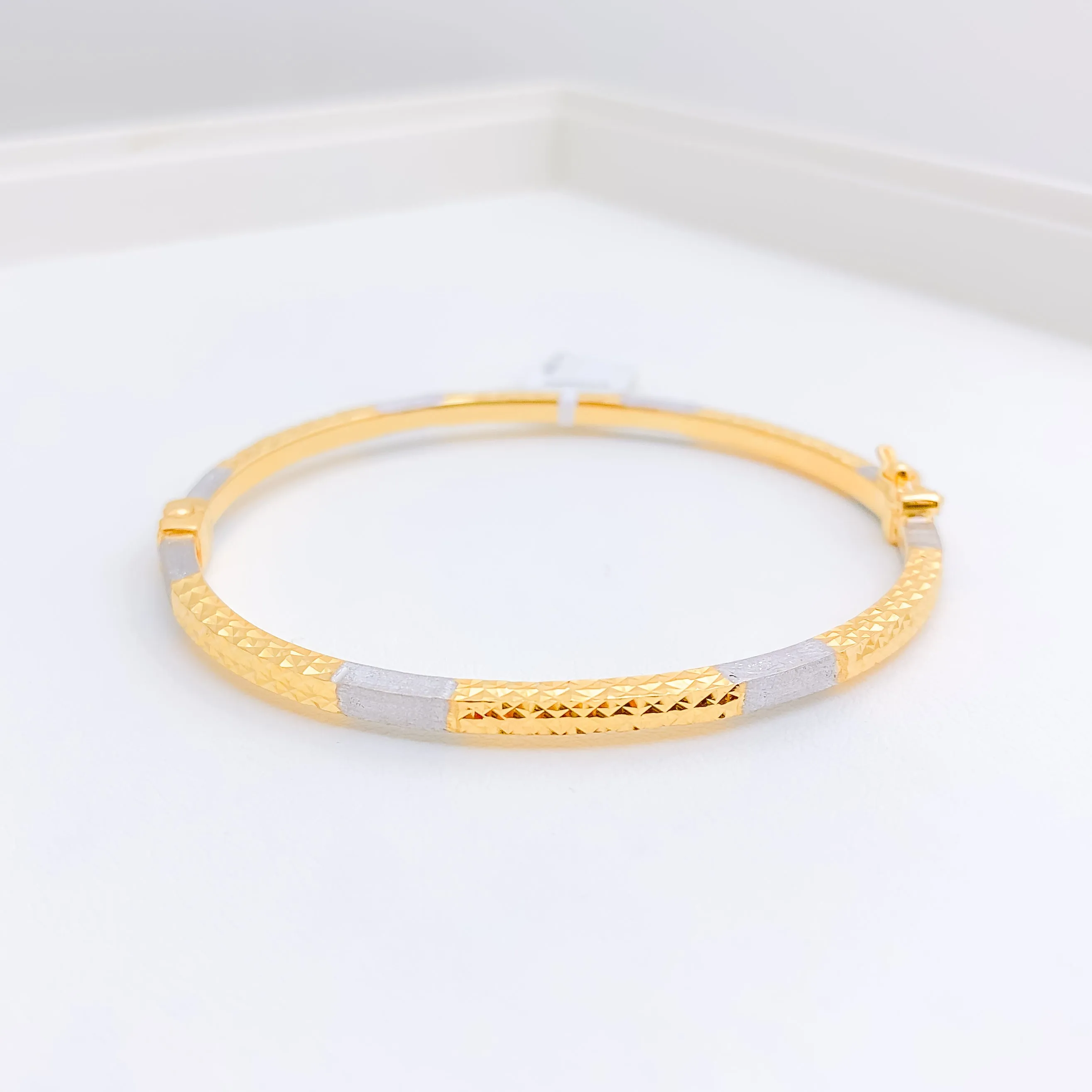 Attractive Two Tone Bangle Bracelet