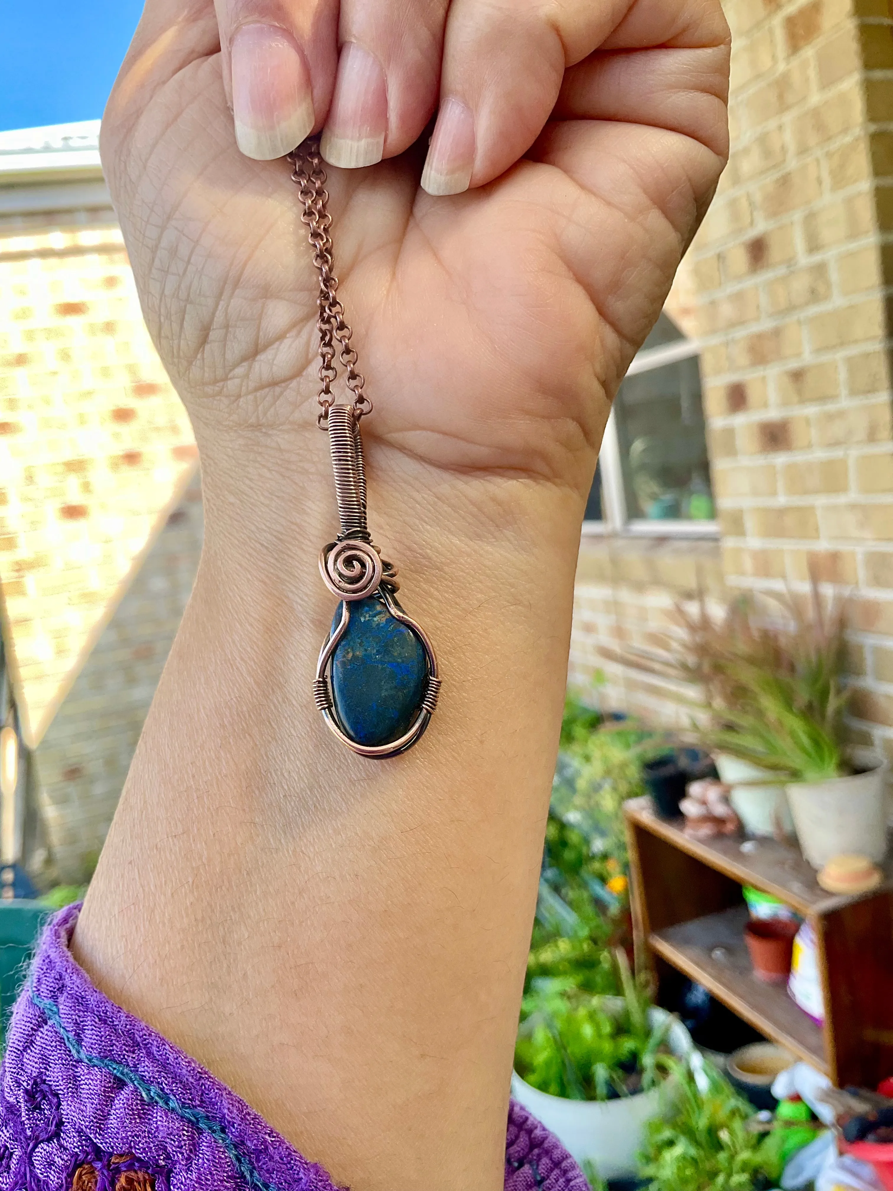 Azurite With Chrysocholla Pendant