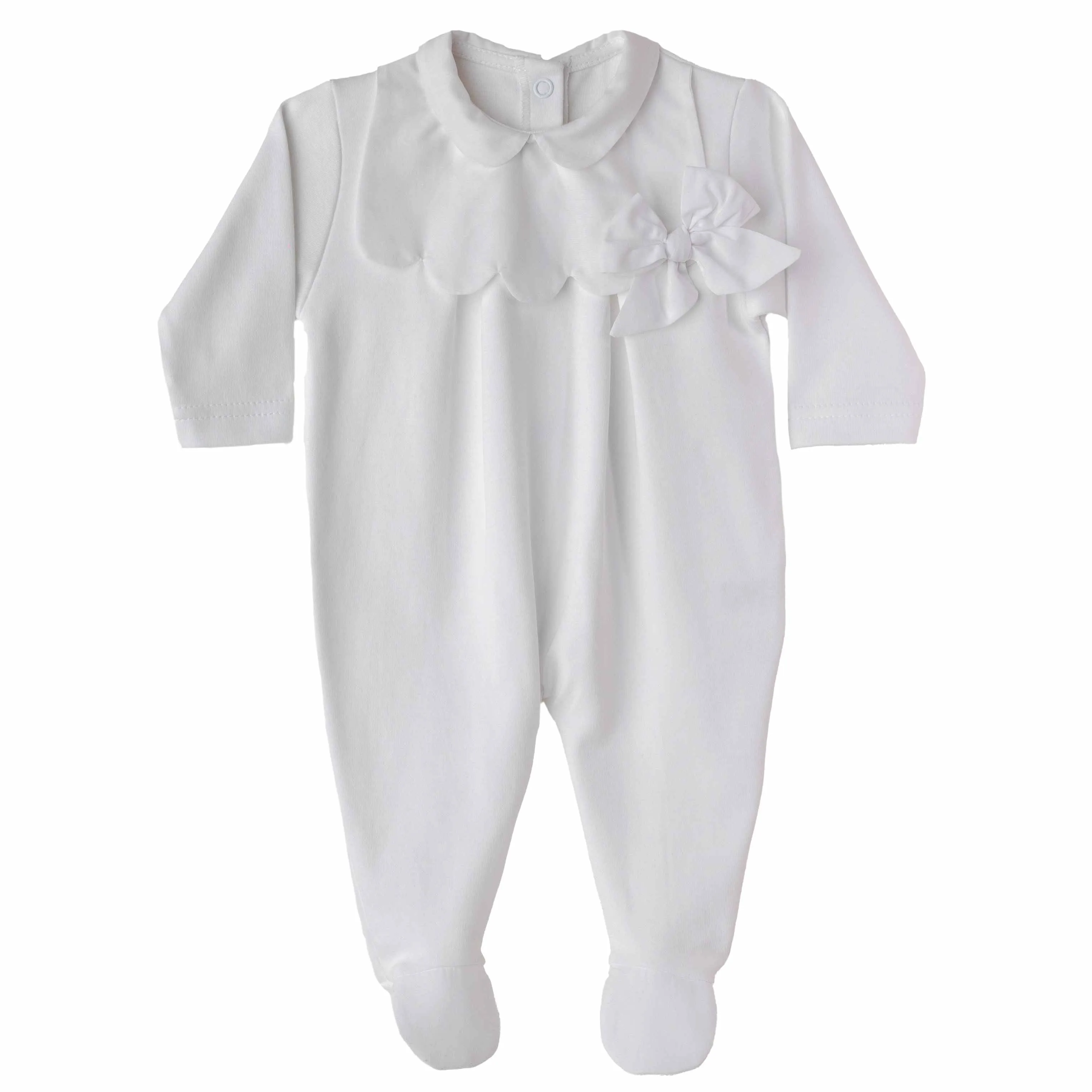 Baby Gi White Bow Sleepsuit