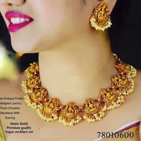 Bhavi Jewels Gold Plated Temple Choker Necklace Set