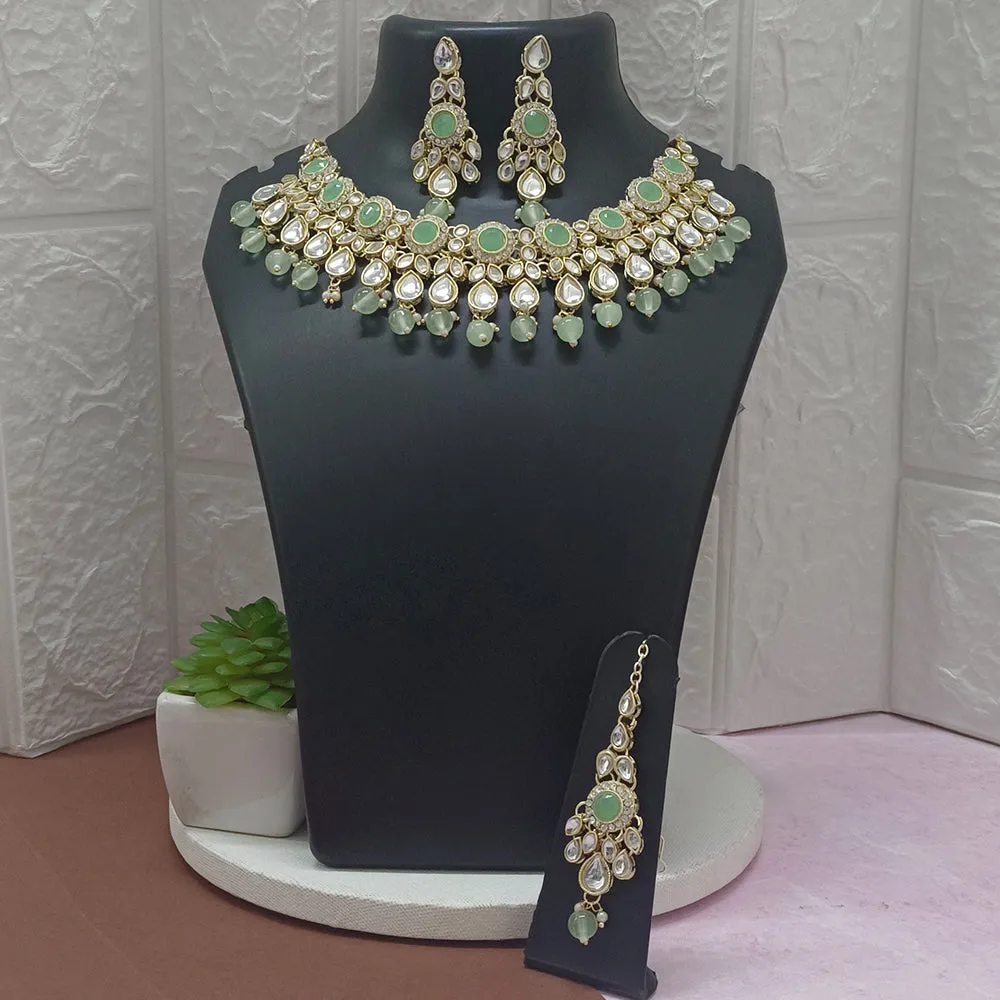 Bhavi Jewels Kundan Gold Plated Choker Necklace Set