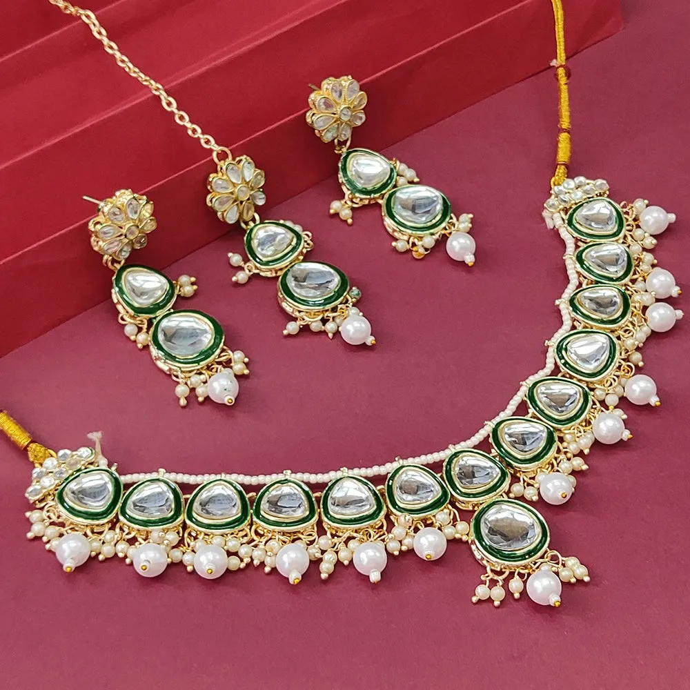 Bhavi Jewels Kundan Gold Plated Choker Necklace Set