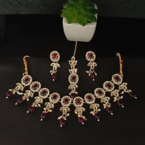 Bhavi Jewels Kundan Gold Plated Choker Necklace Set