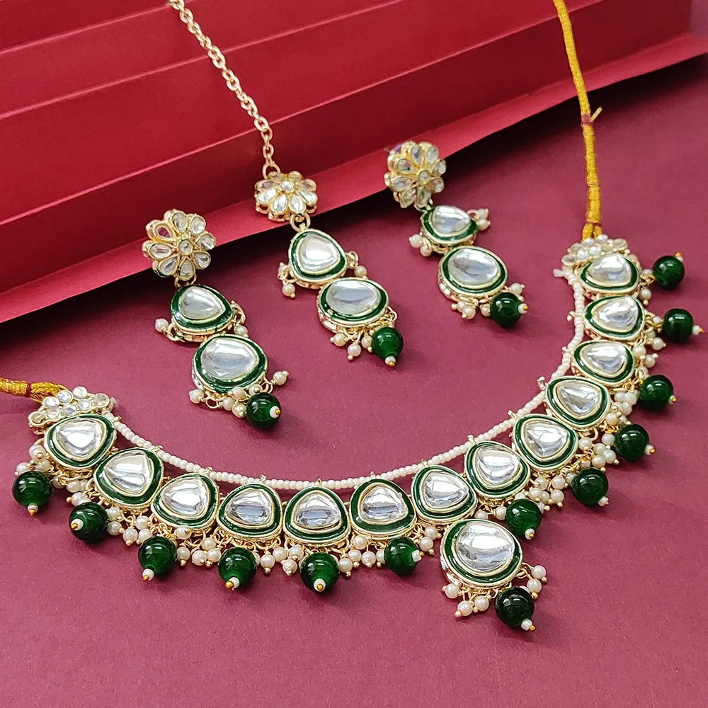 Bhavi Jewels Kundan Gold Plated Choker Necklace Set