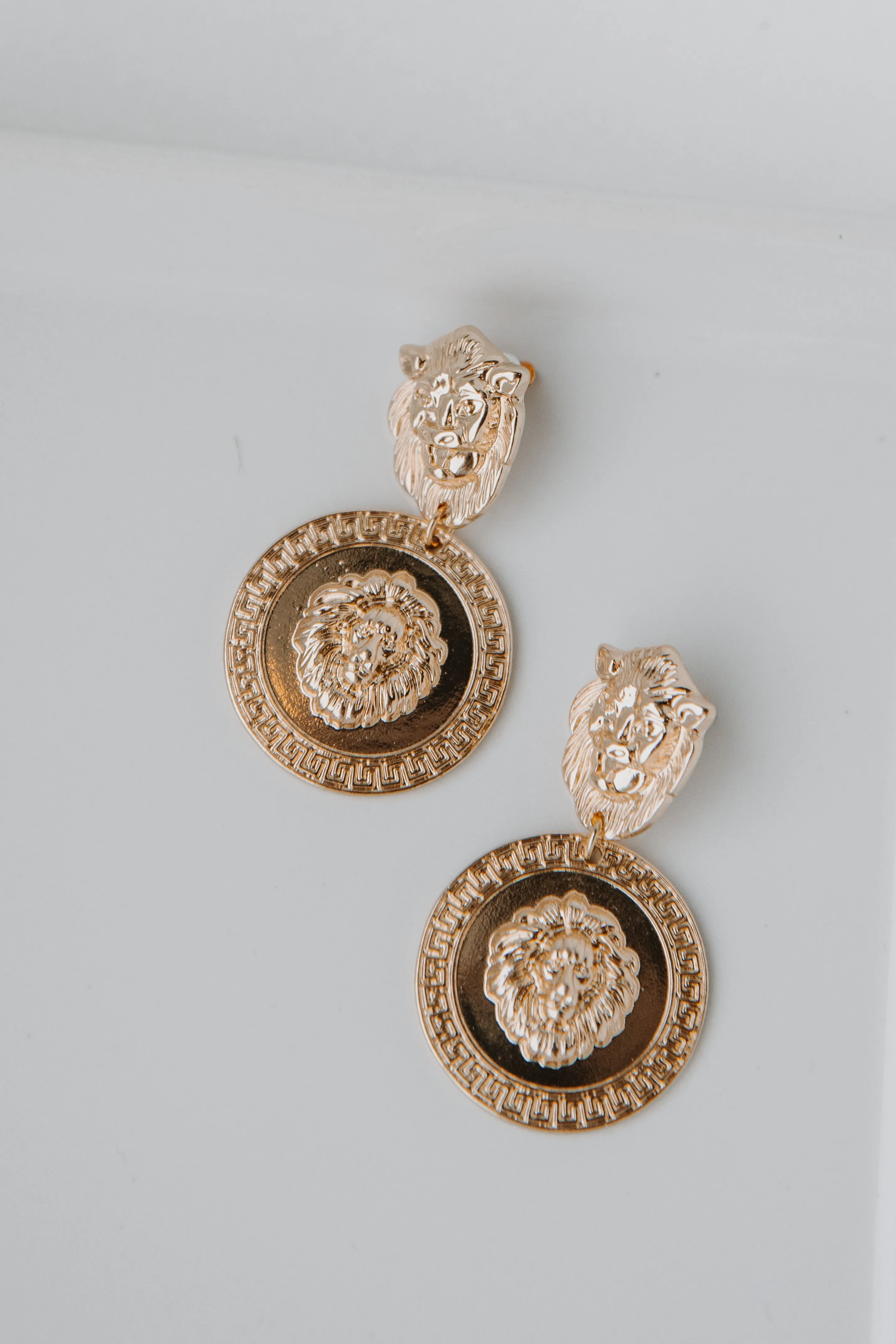 Bianca Gold Lion Drop Earrings