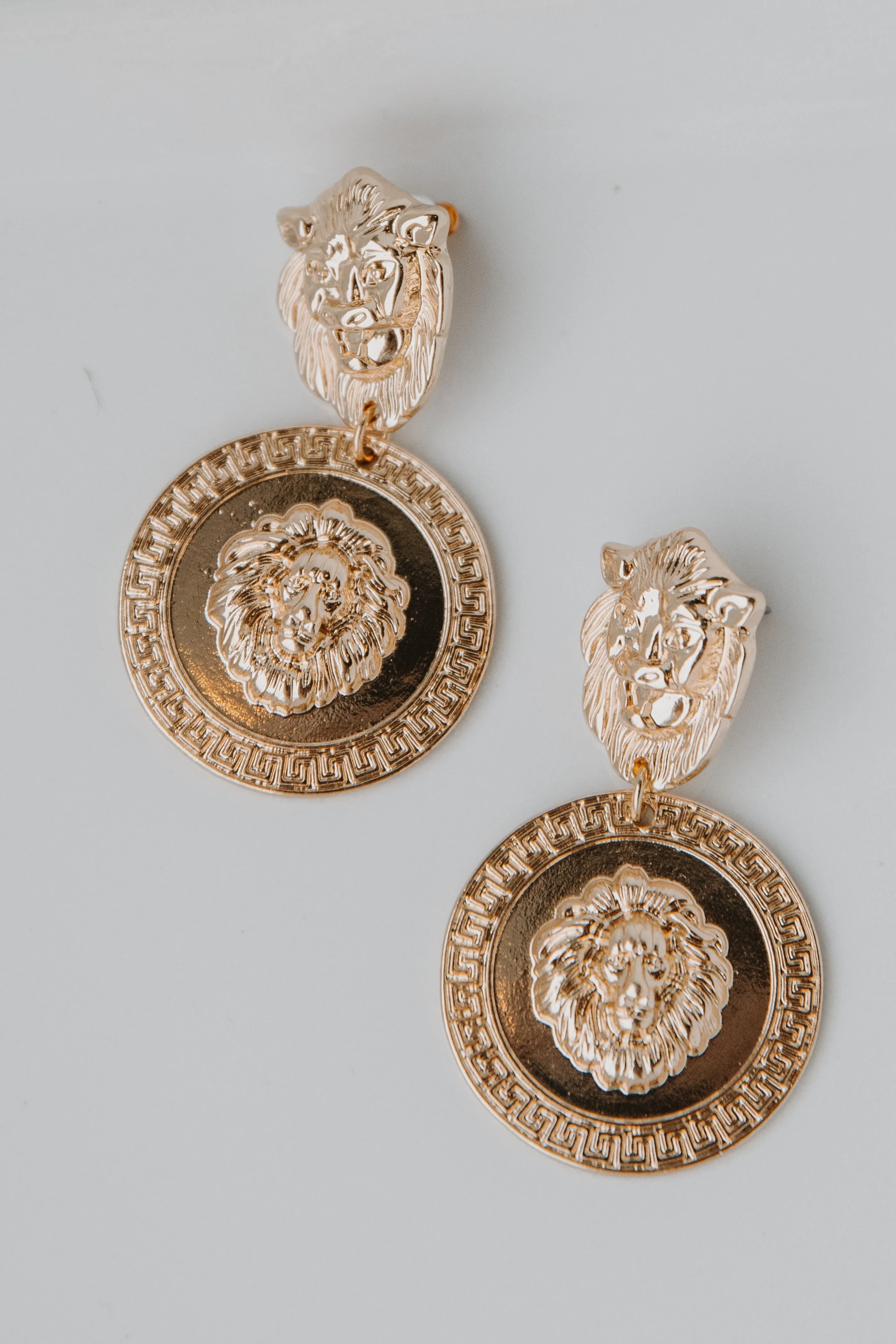 Bianca Gold Lion Drop Earrings