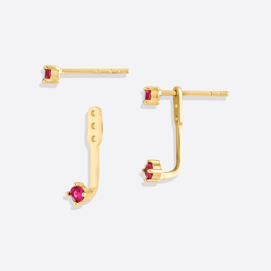 Birthstone Drop Ear Jacket Earrings