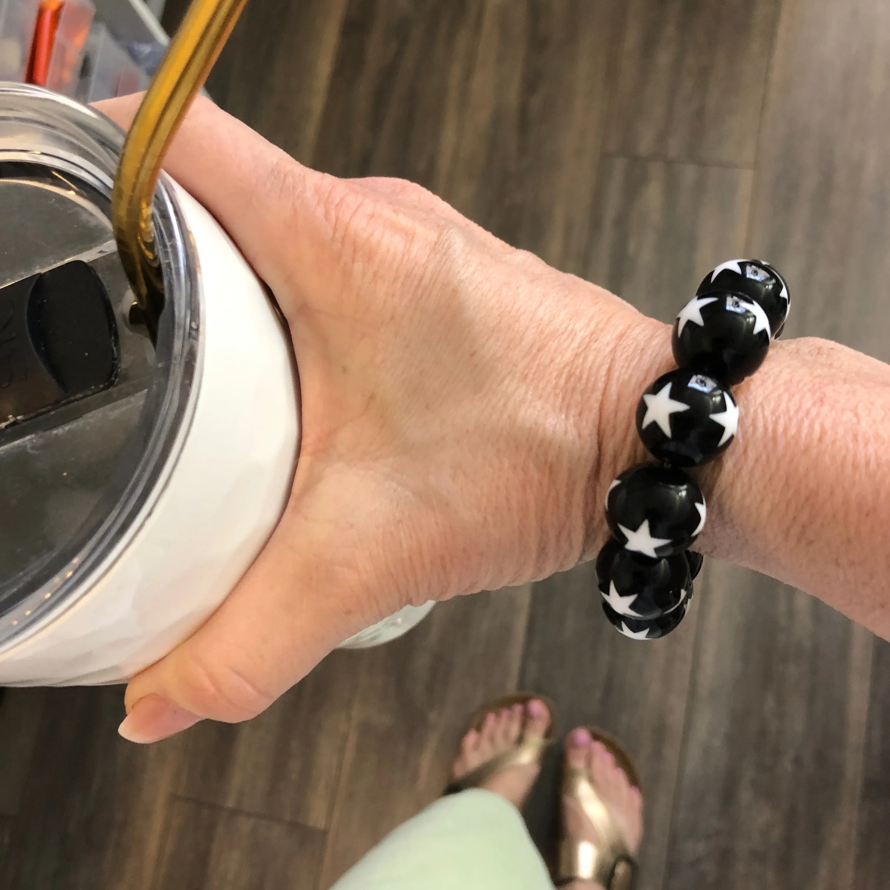 Black & White Star Statement Stack Bracelet