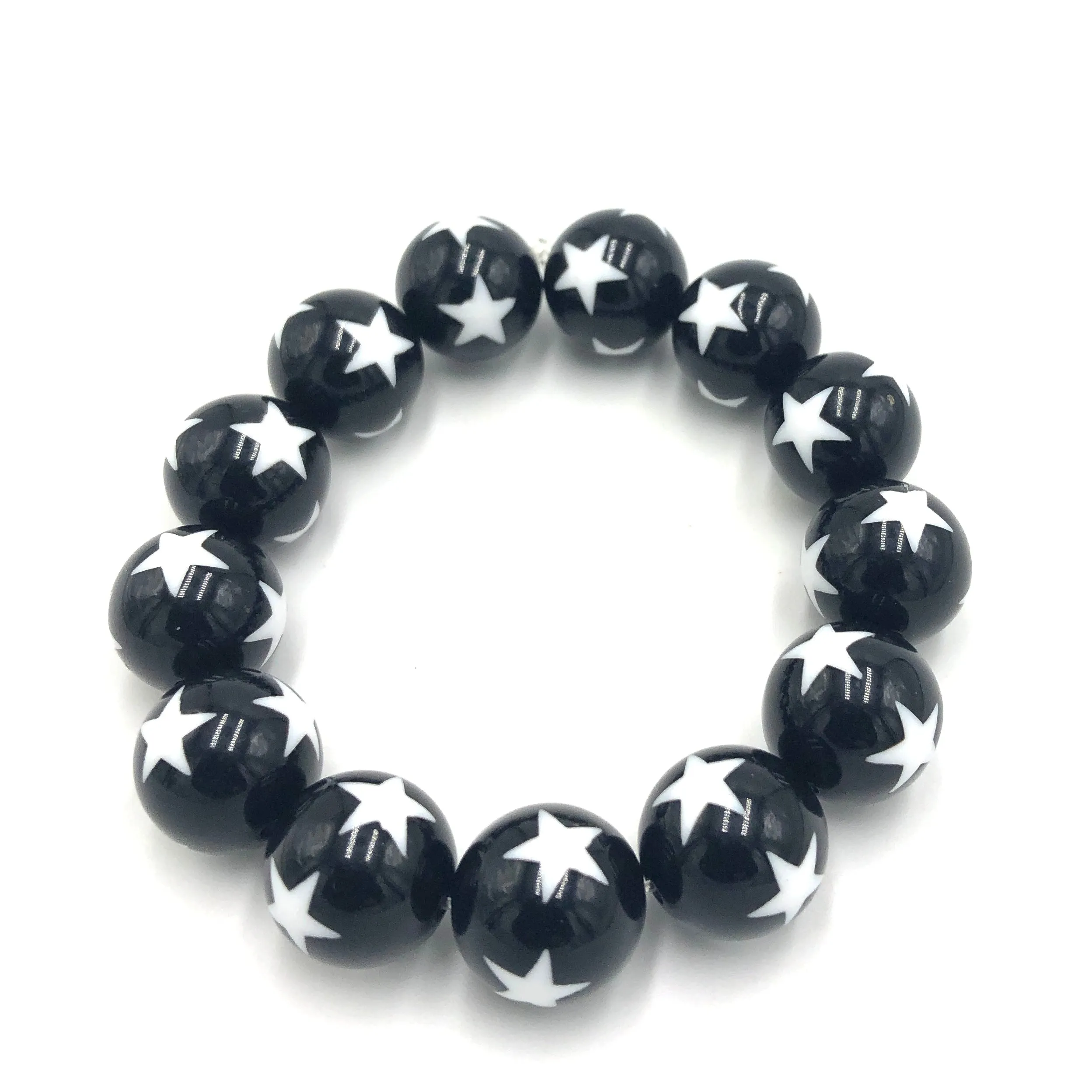 Black & White Star Statement Stack Bracelet