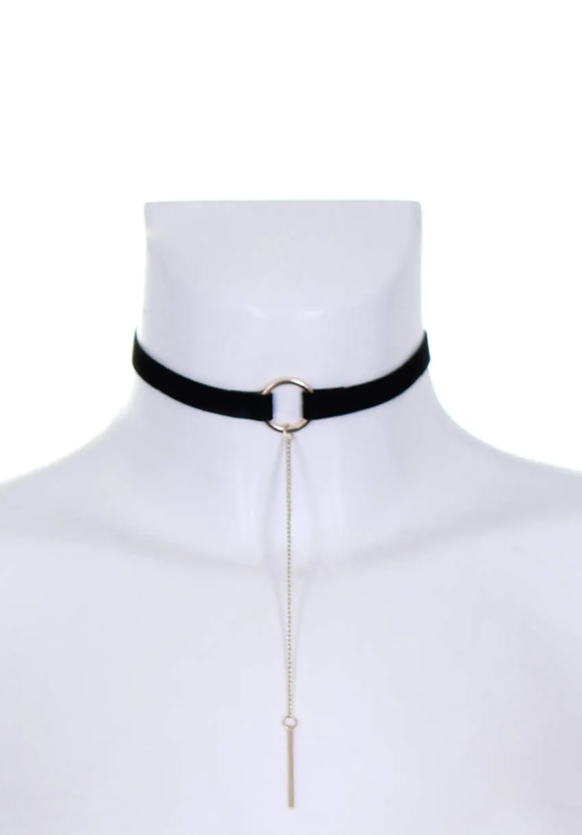 Black and Gold Choker with Chain Detail