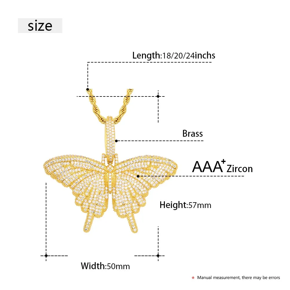 Bling Butterfly Choker Necklace- Cubic Zirconia Blink Butterfly Hip Hop Necklace