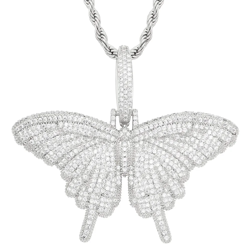 Bling Butterfly Choker Necklace- Cubic Zirconia Blink Butterfly Hip Hop Necklace