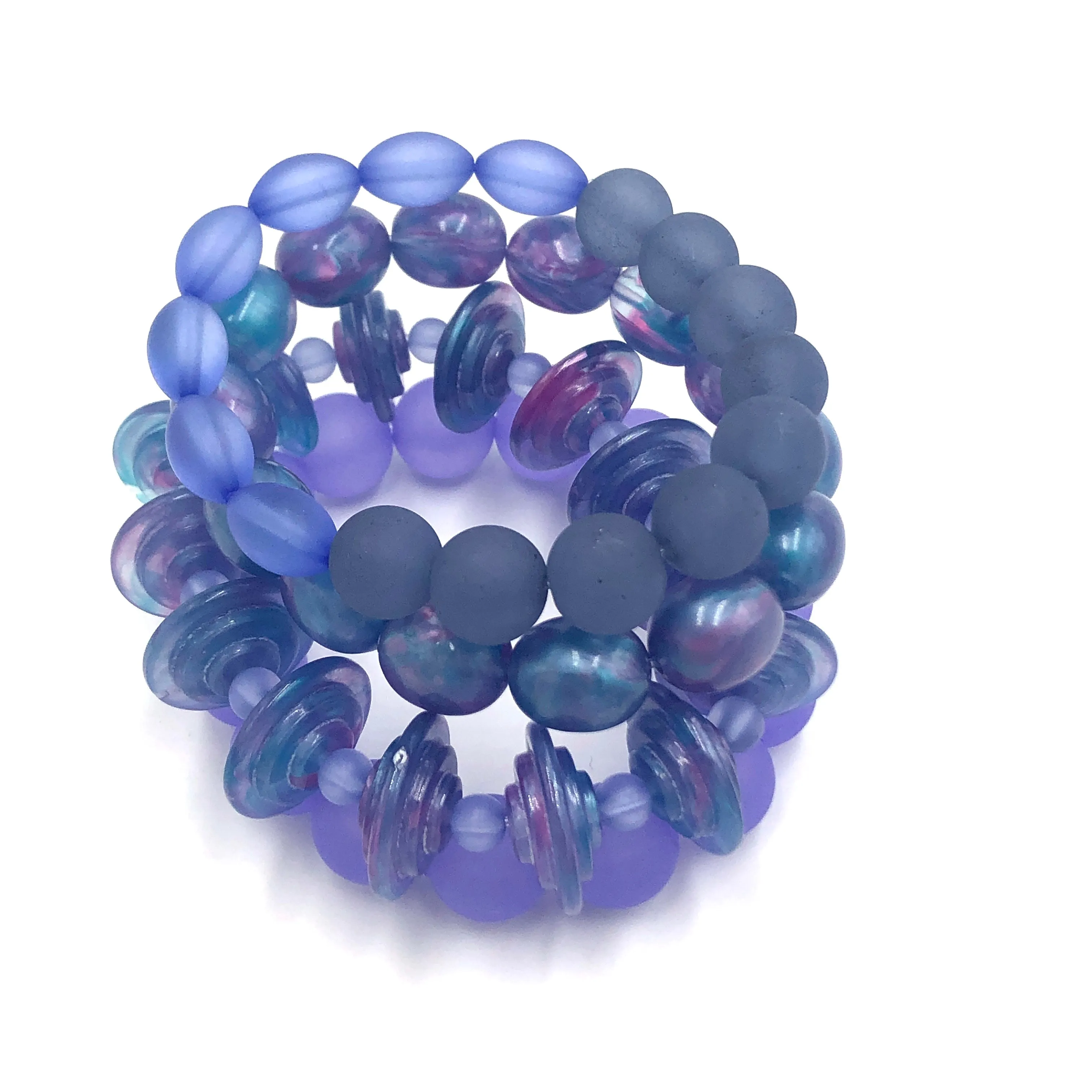 Blues & Lilacs Stack and Stretch Bracelets Set