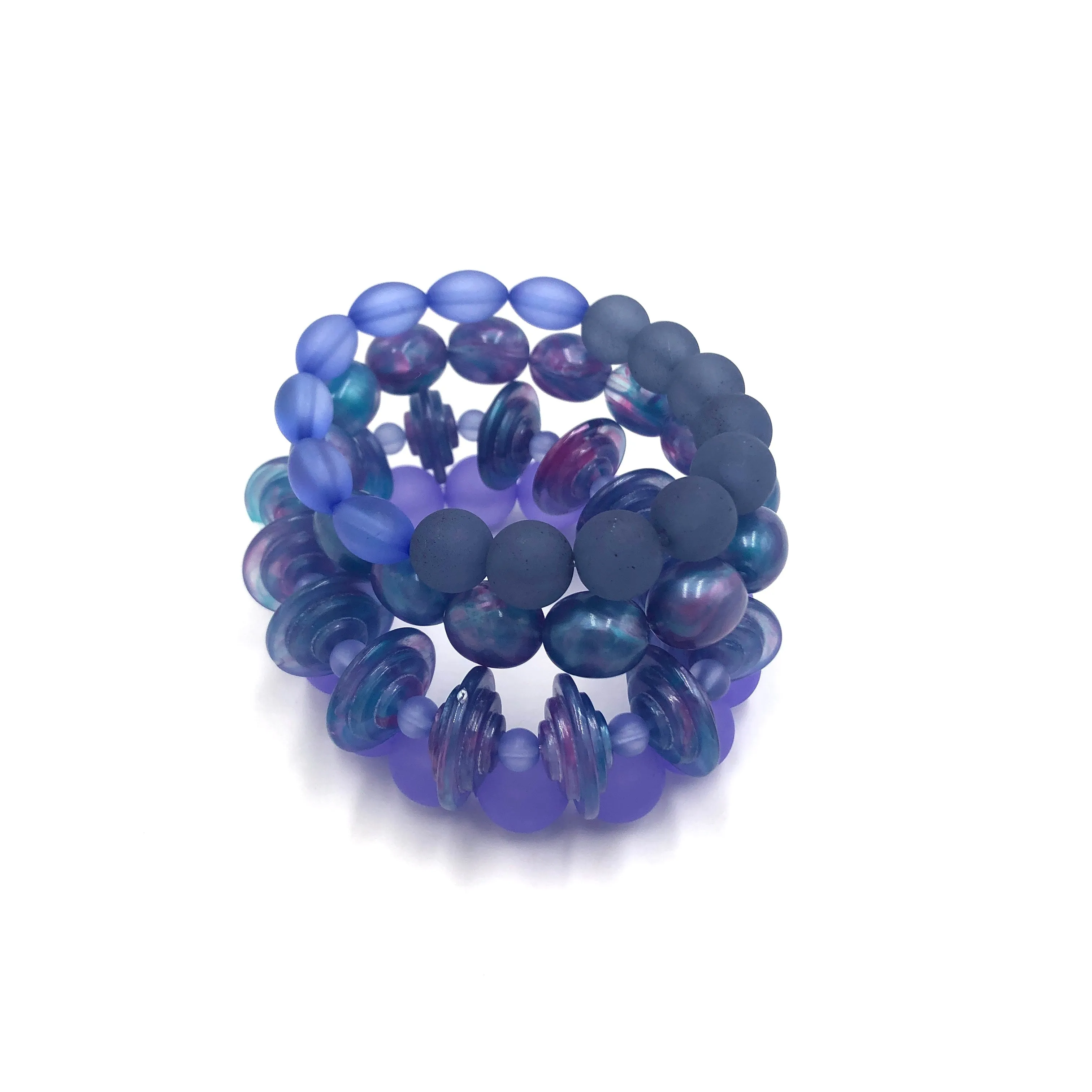 Blues & Lilacs Stack and Stretch Bracelets Set