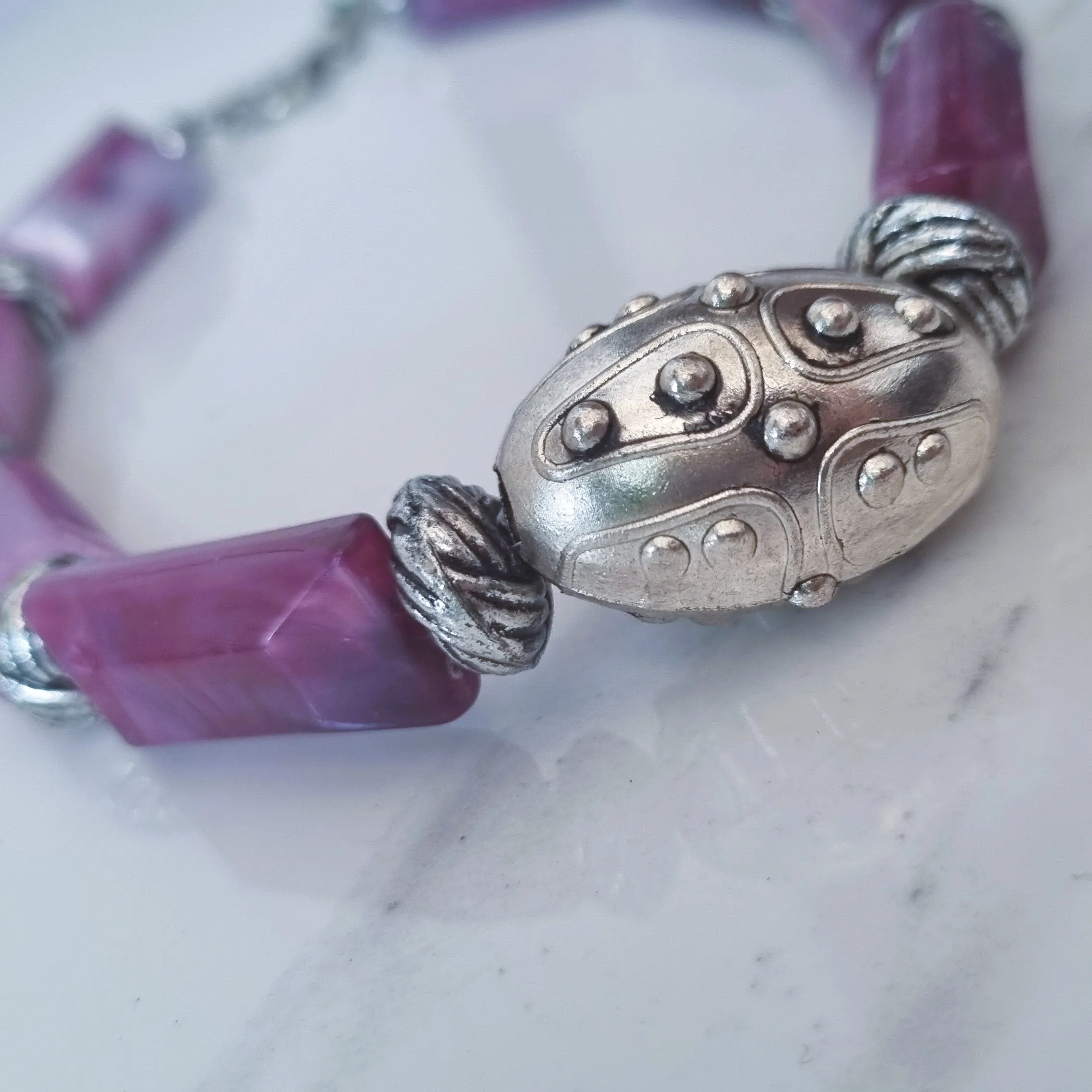 Boho purple necklace