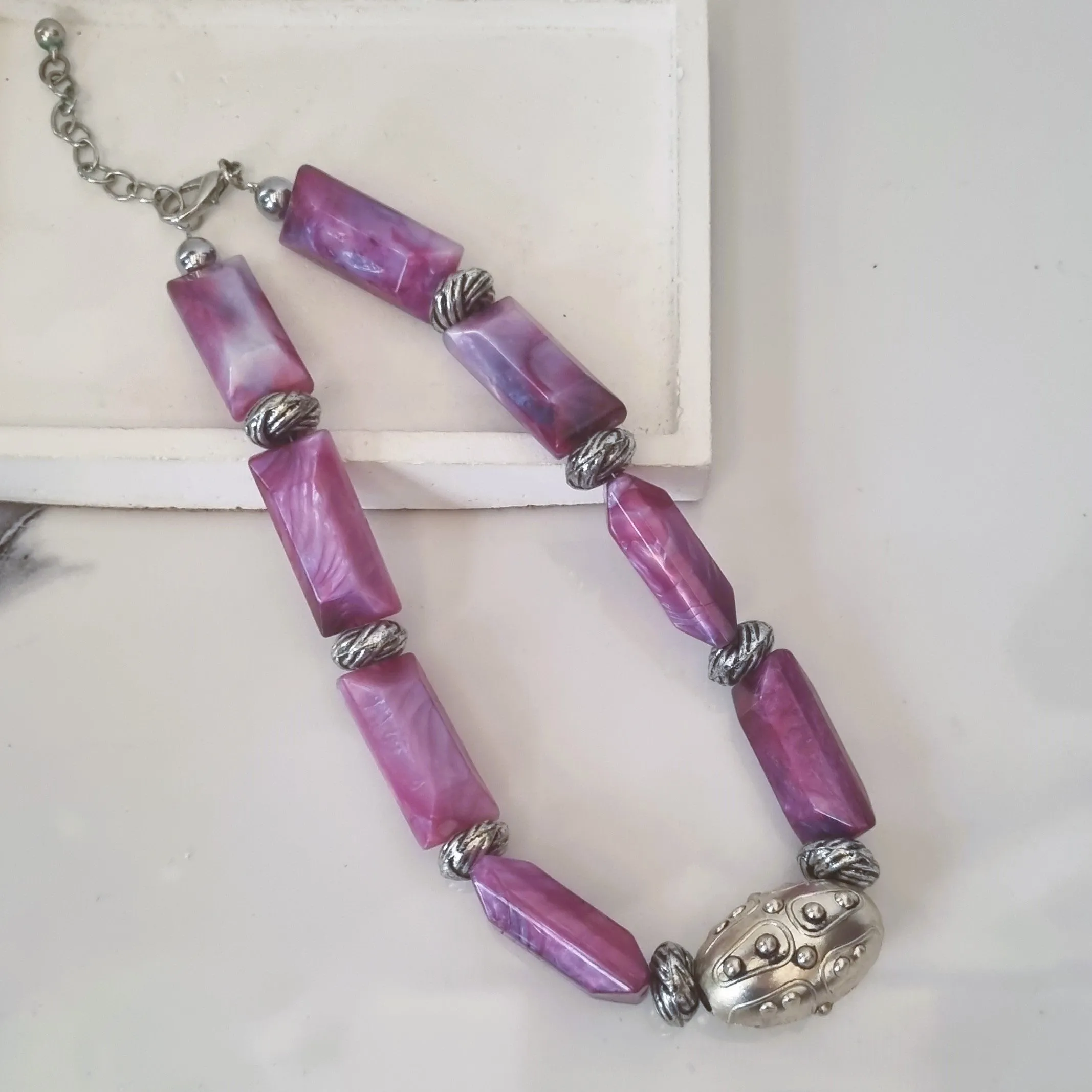 Boho purple necklace