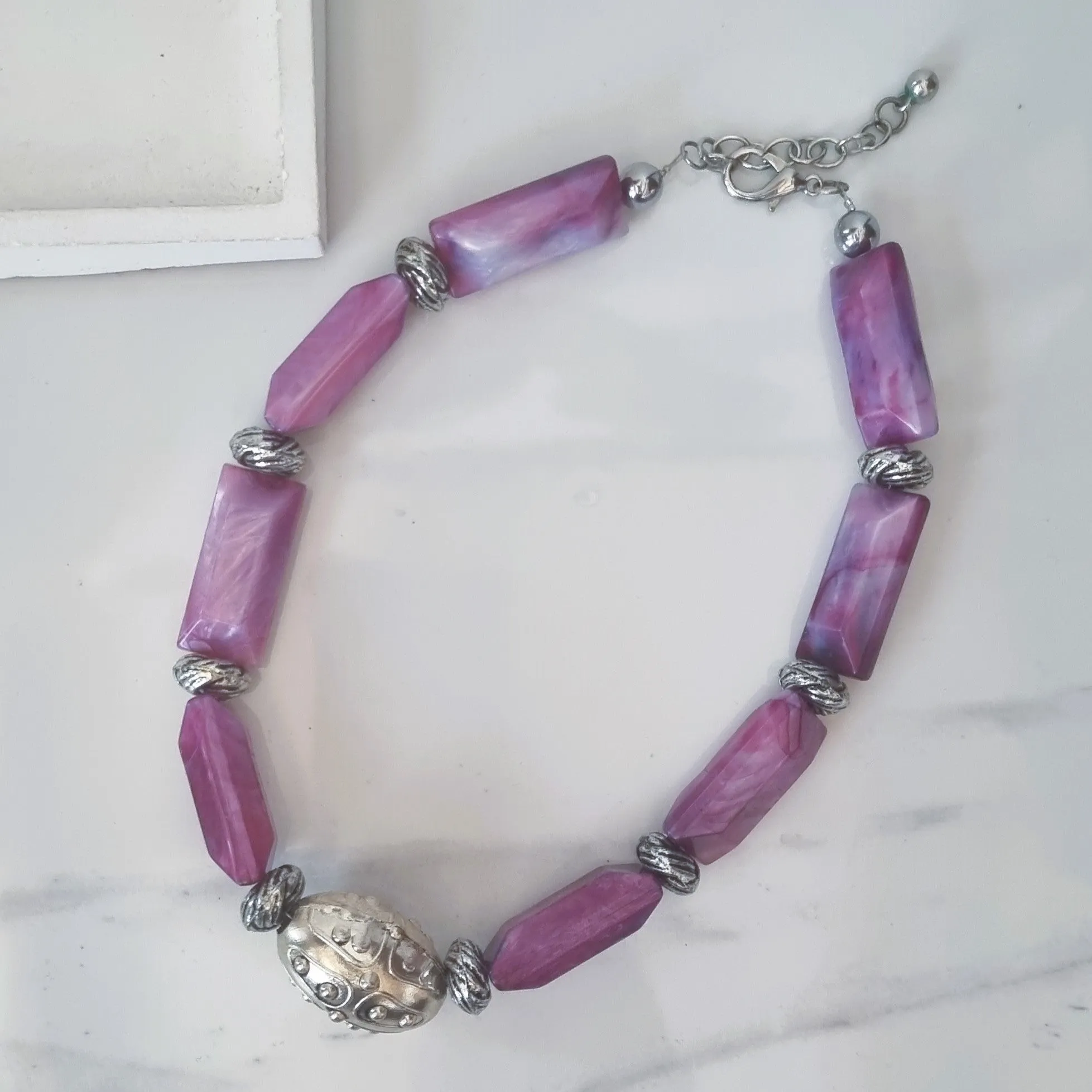 Boho purple necklace