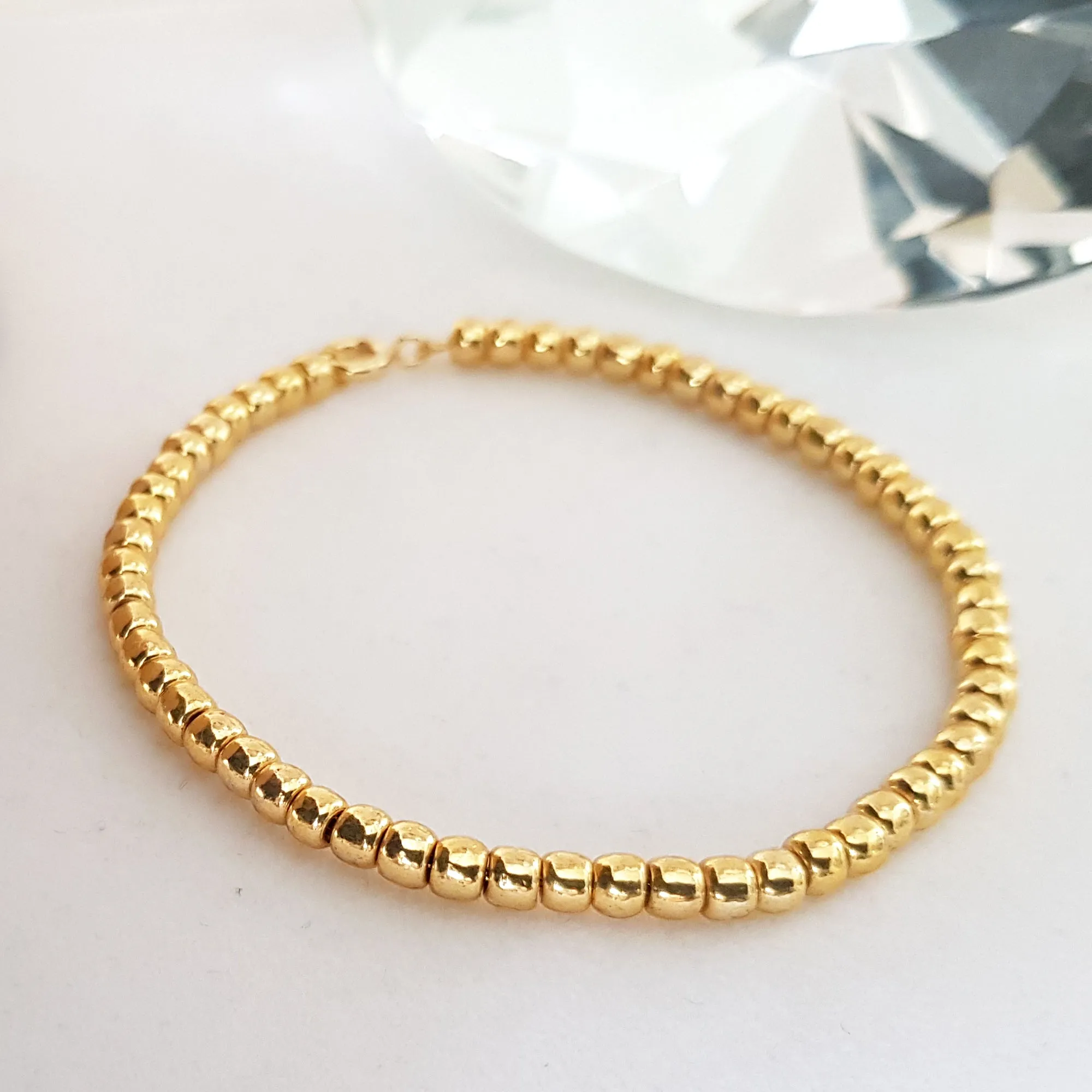 Bracelet Gold Minimalist Stacking Bracelet | Beaded Bracelet |