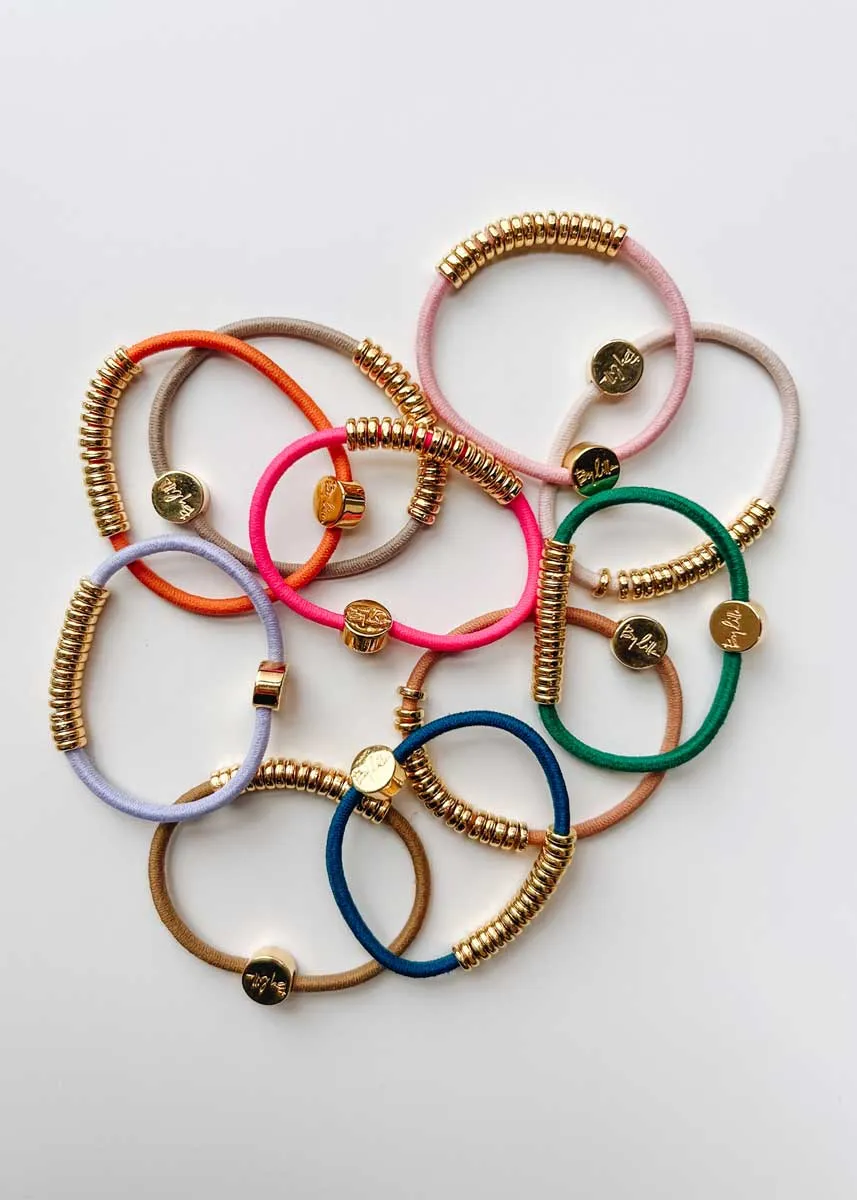 By Lilla Elastic Hairtie Bracelets - Gold Disc