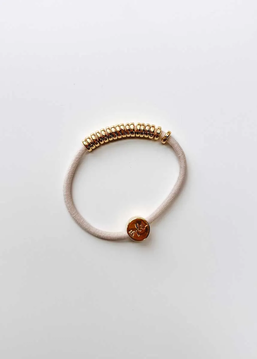 By Lilla Elastic Hairtie Bracelets - Gold Disc