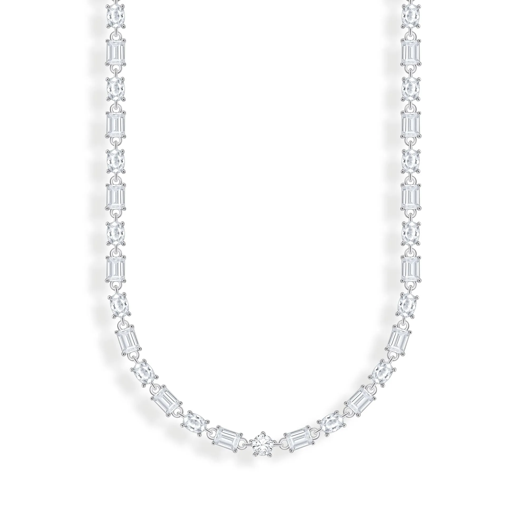 Choker necklace with white zirconia