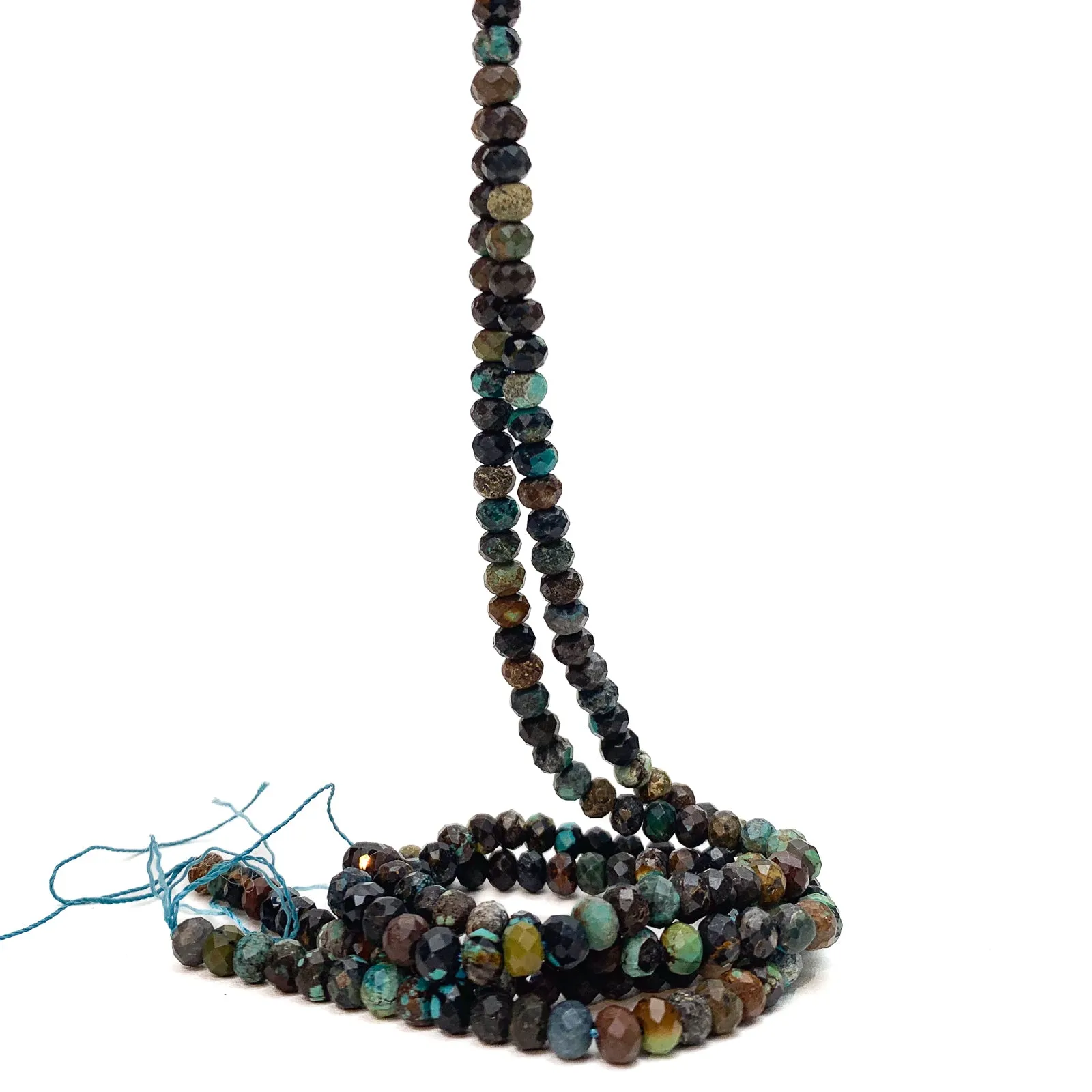 Chrysocolla 5.5mm Faceted Rondelles Bead Strand