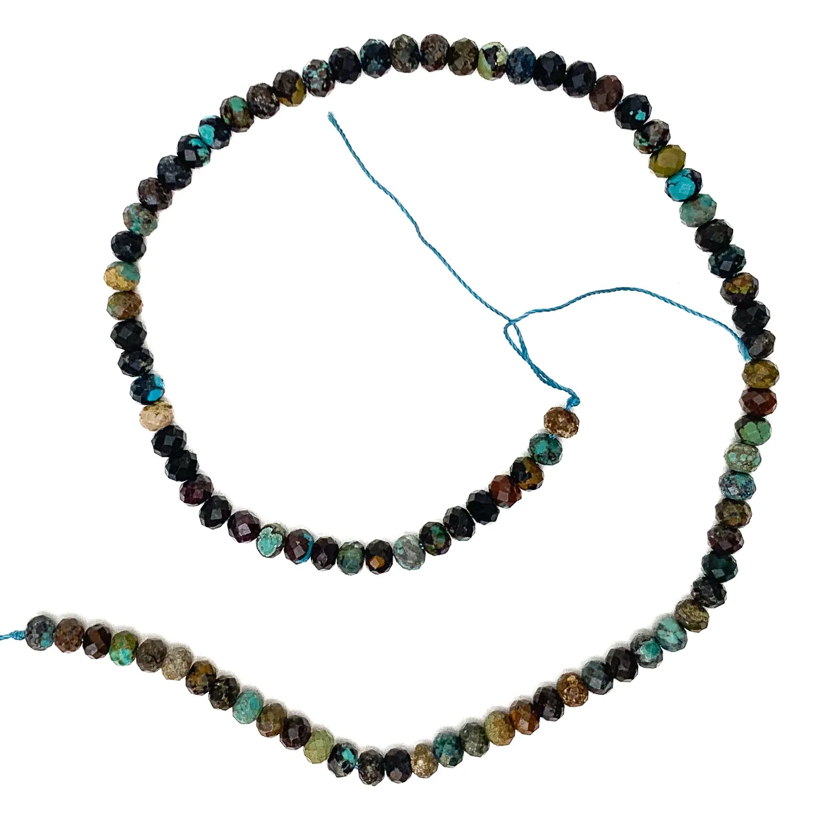 Chrysocolla 5.5mm Faceted Rondelles Bead Strand