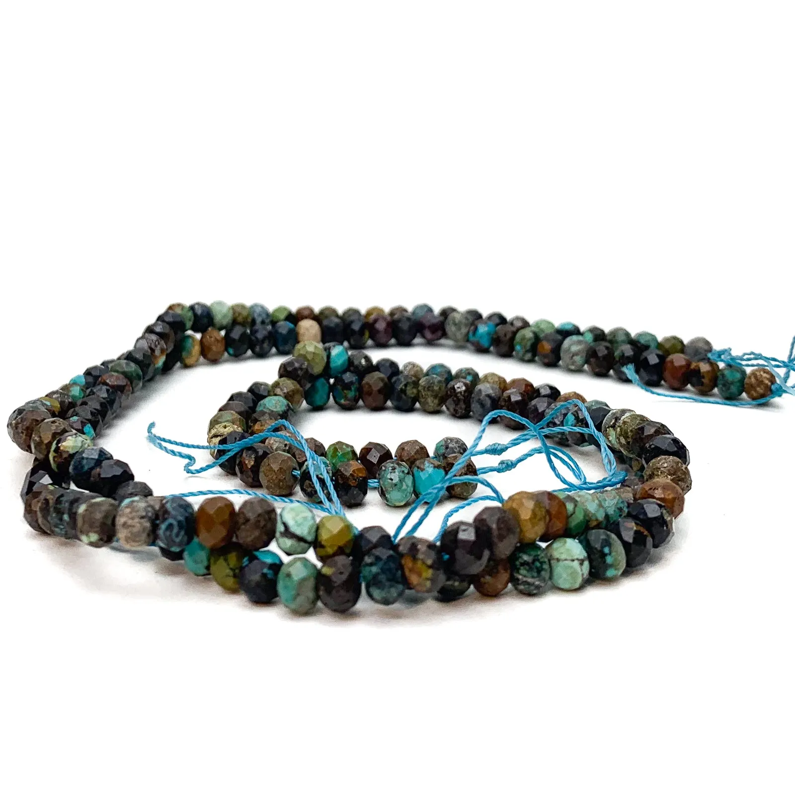 Chrysocolla 5.5mm Faceted Rondelles Bead Strand