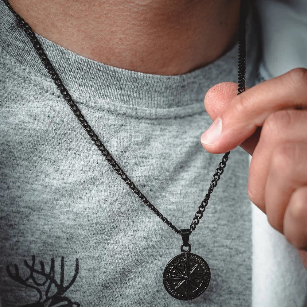 Compass Pendant - Black