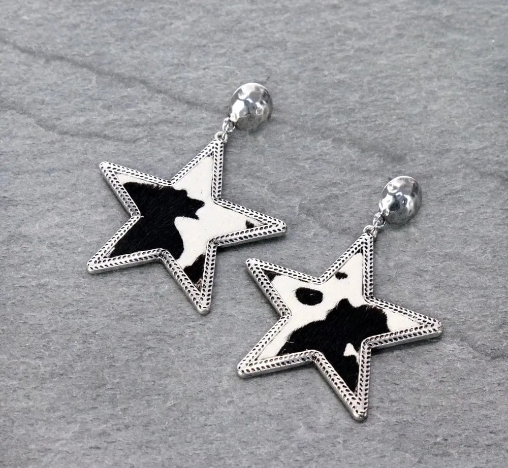 Cowhide STAR EARRINGS