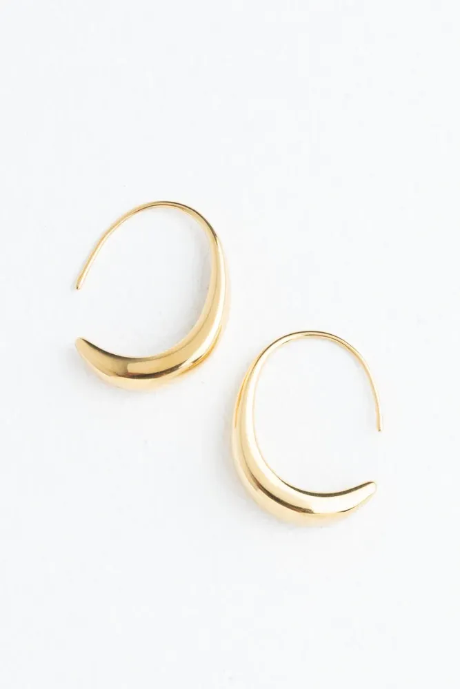 Crescent Moon Thread Drop Earrings