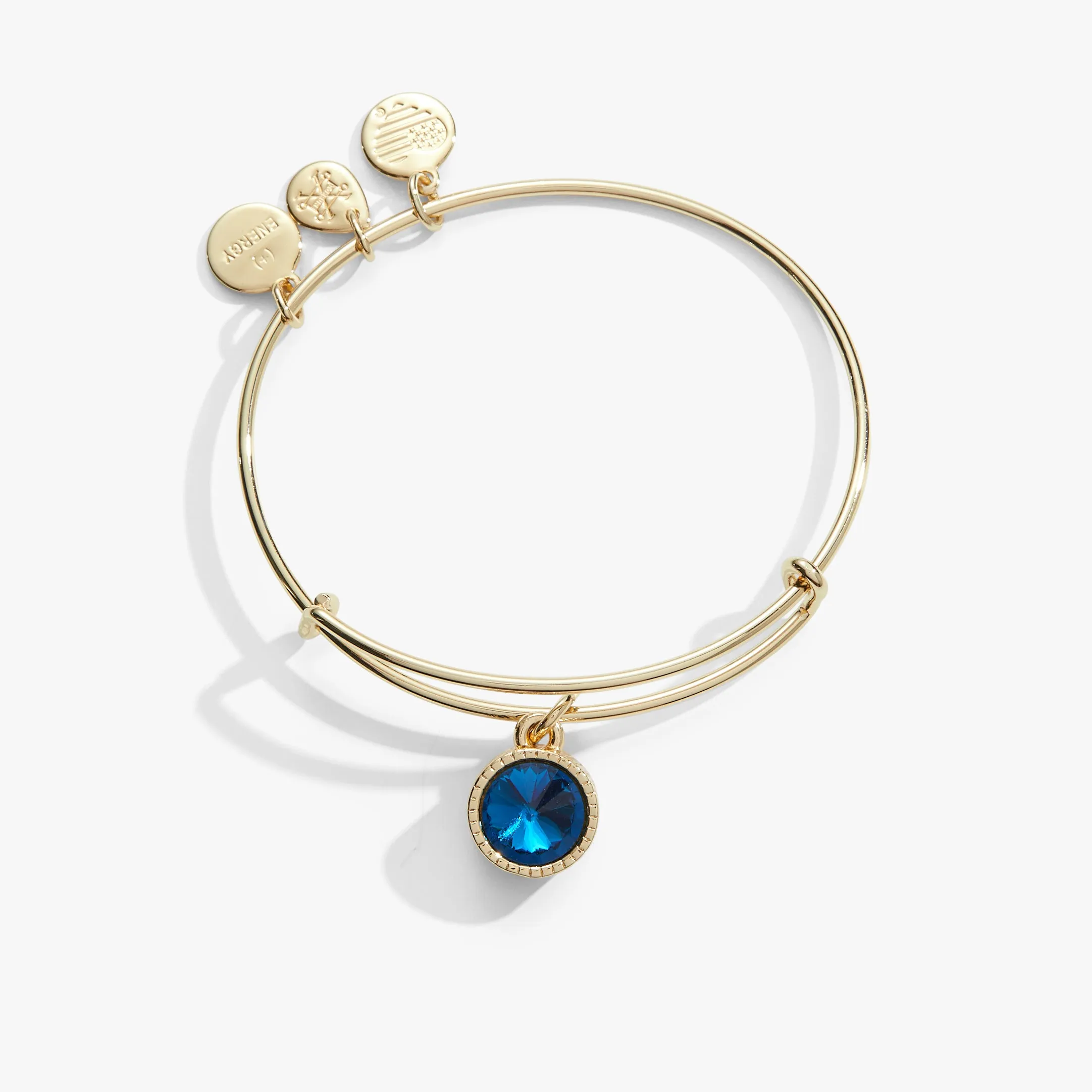 December Birthstone Charm Bangle, Blue Zircon