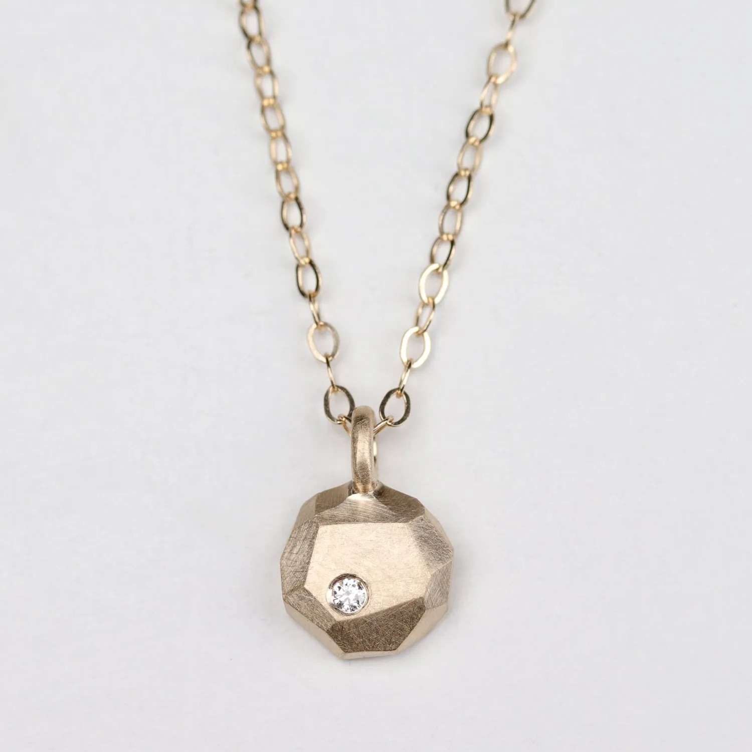 Diamond Round Faceted Pendant