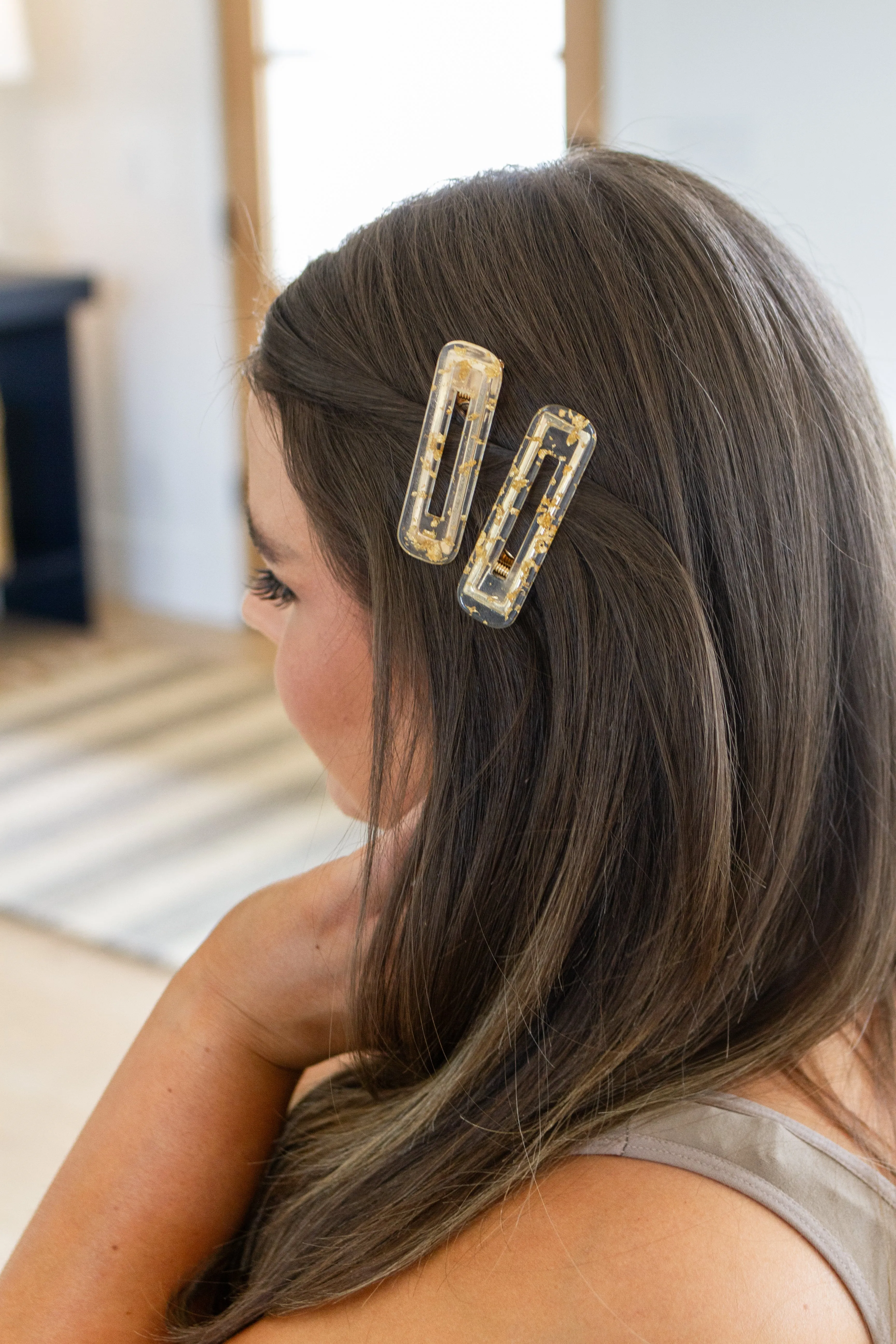 Double Trouble 2 Pack Hair Clip in Gold Leaf