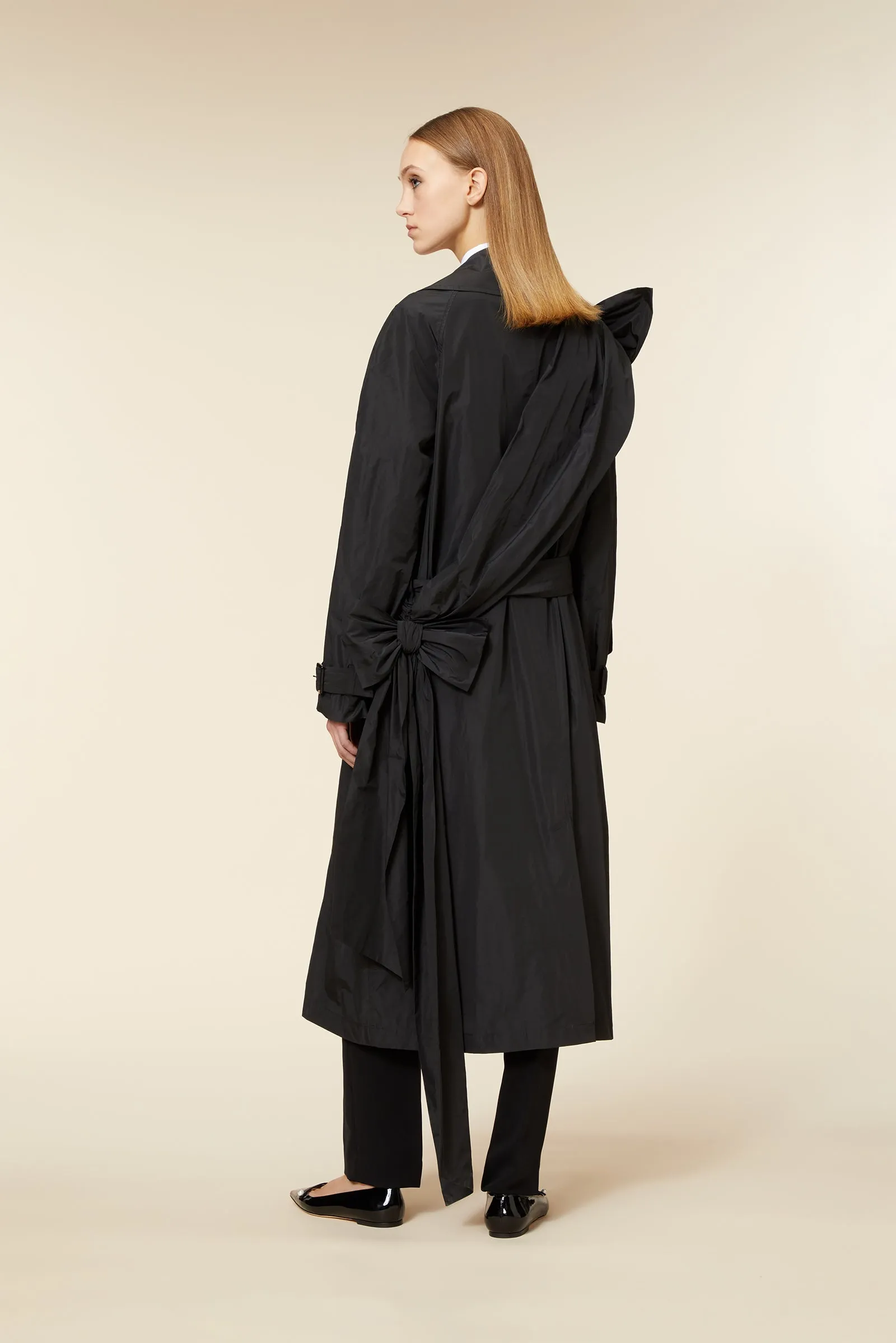 DRAPE BOW TRENCHCOAT