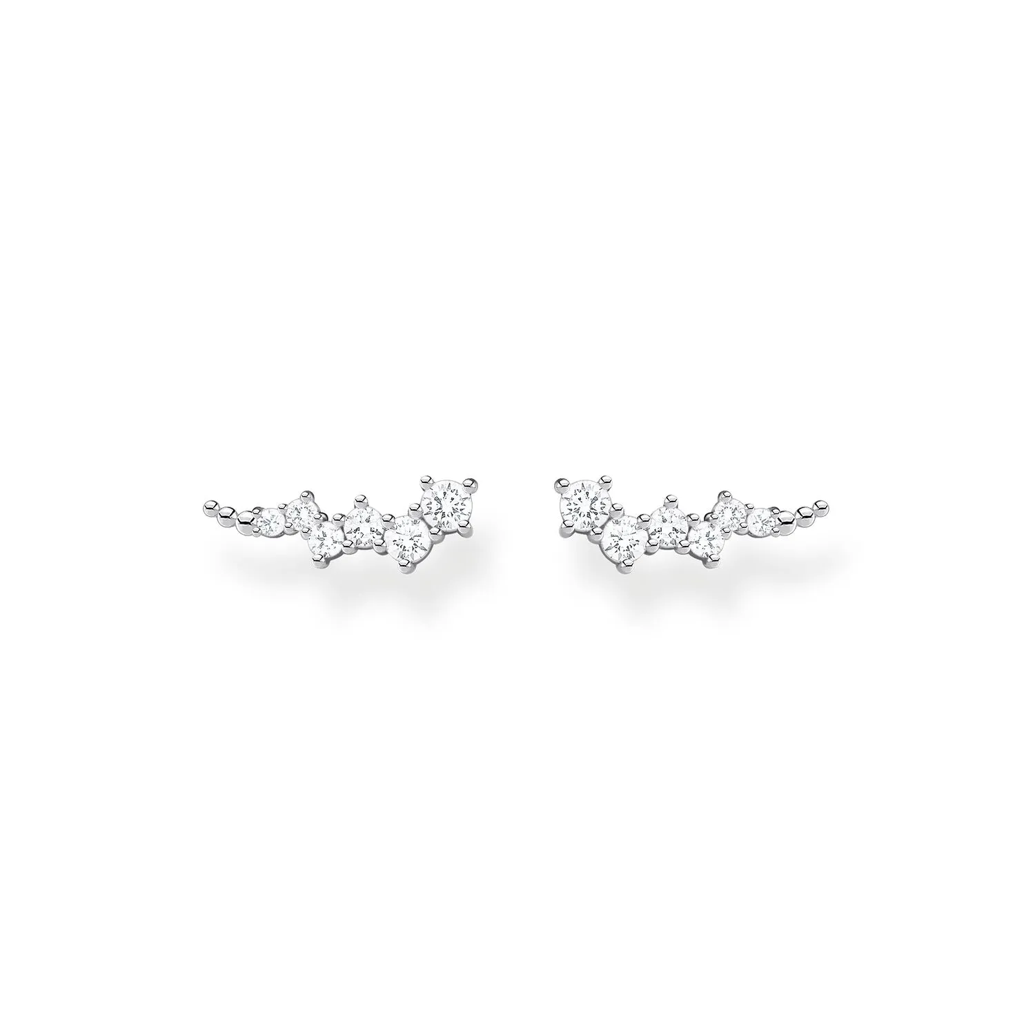 Ear Climber White Stones