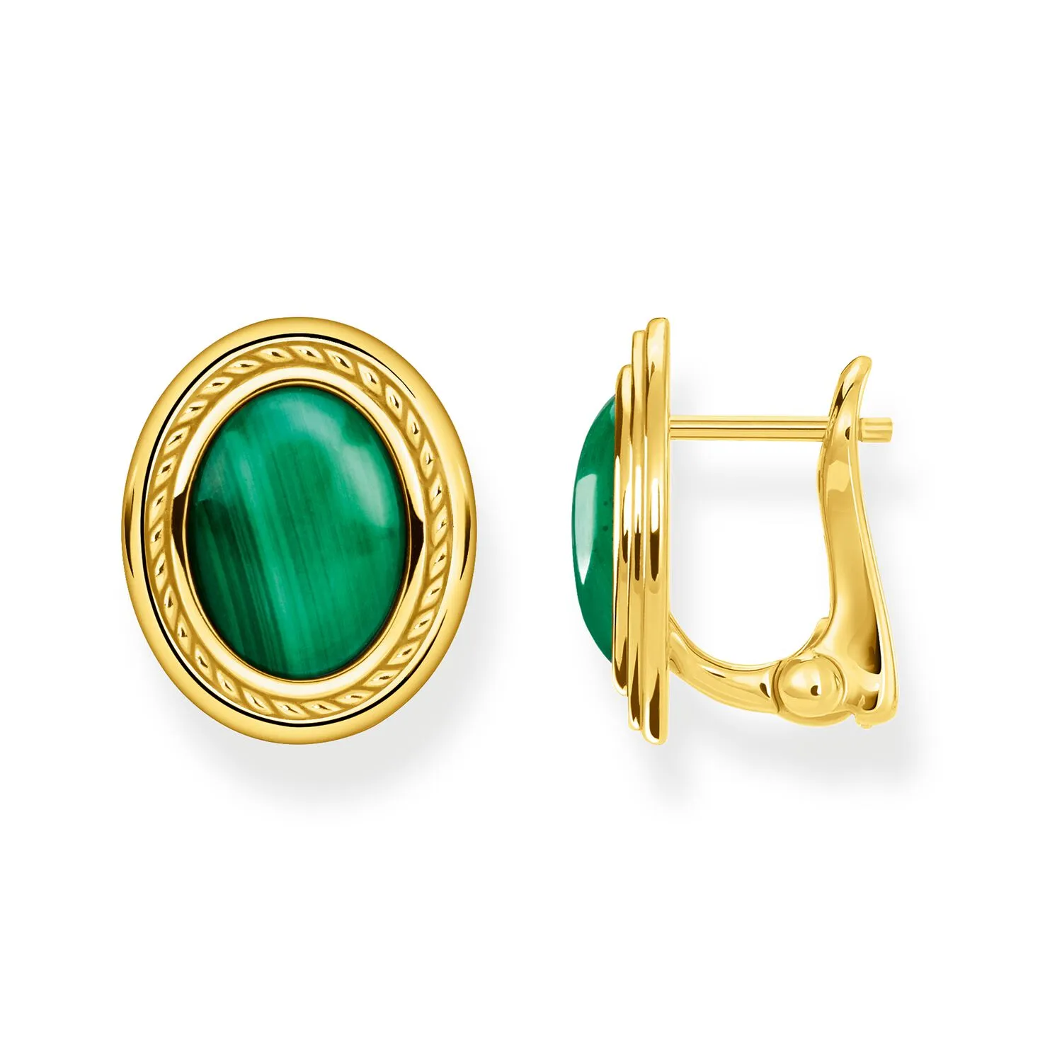 Ear Studs Green Stone