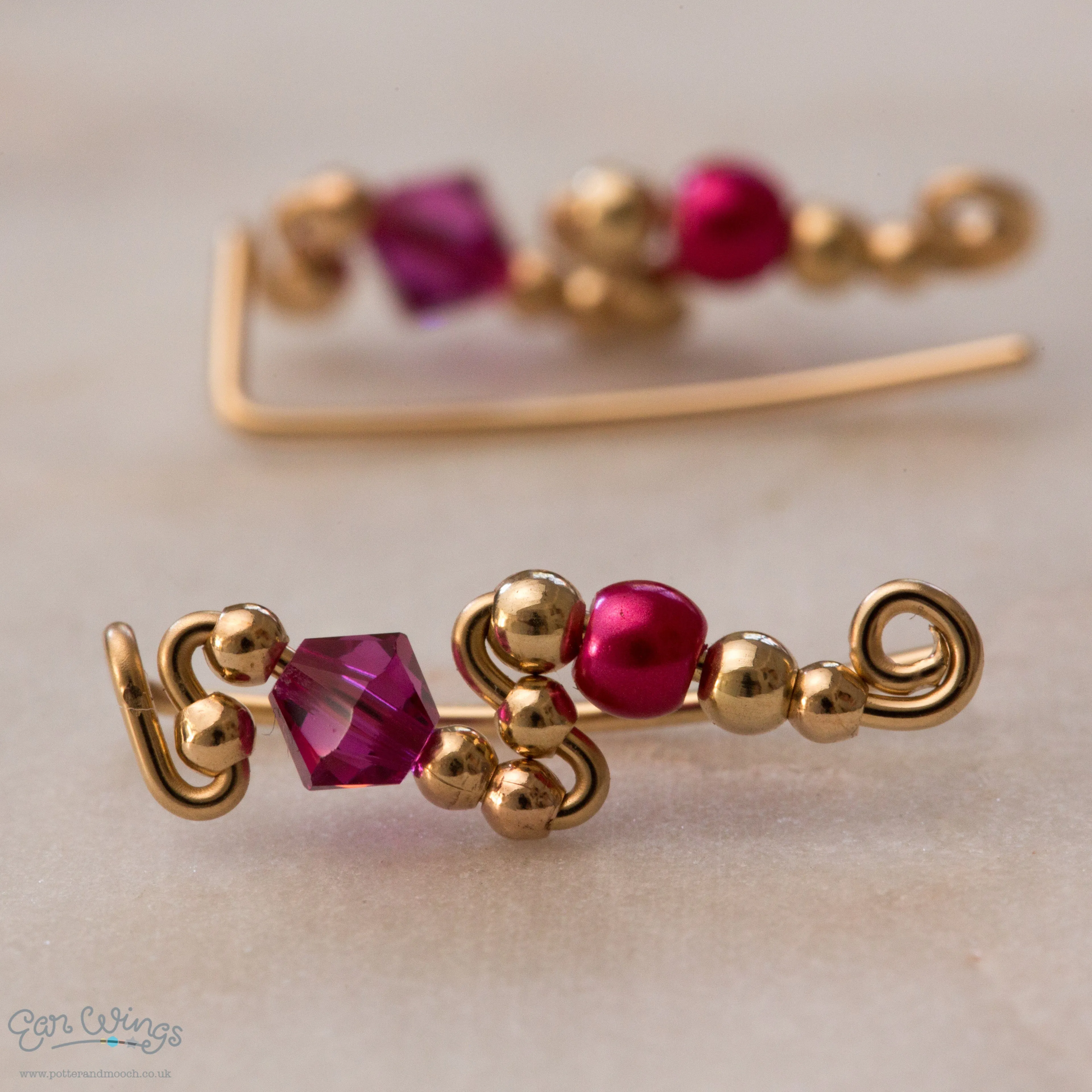 Ear Wings Fuchsia 14ct Yellow Gold