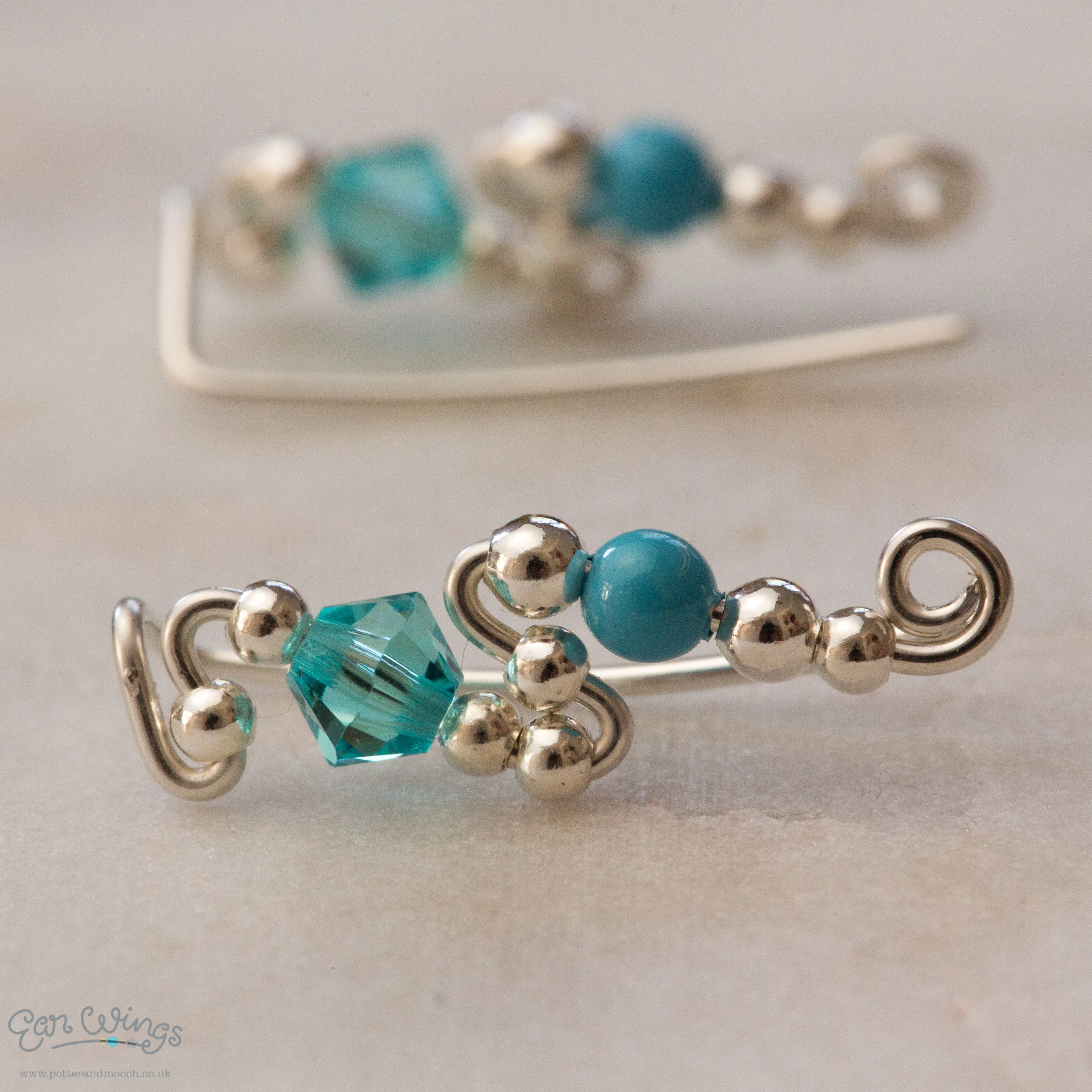 Ear Wings Turquoise Sterling Silver