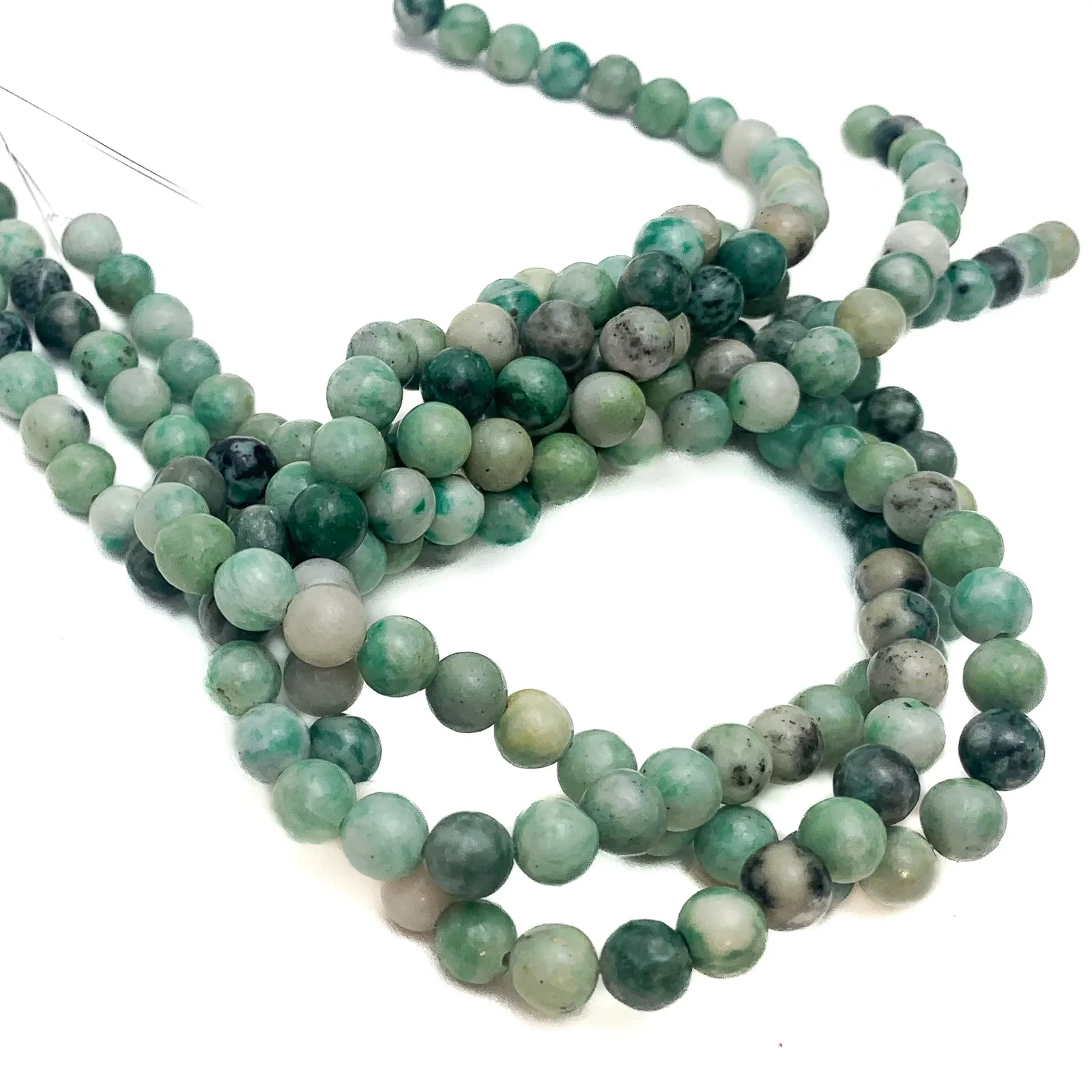 Emerald Afghan 6mm Smooth Rounds Bead Strand